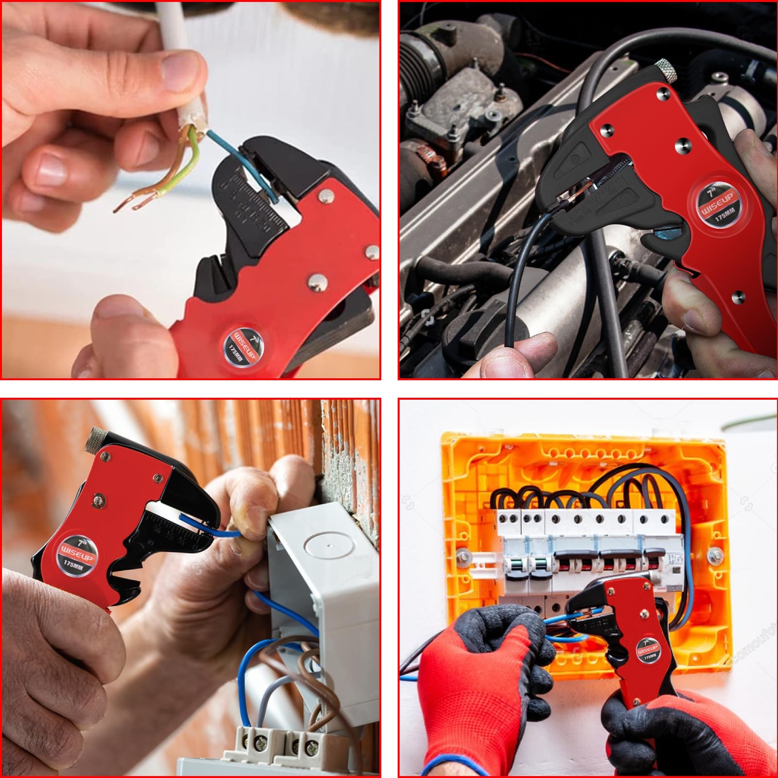 WISEUP Automatic Quick Strip Wire Stripper and Cutter,Eagle Nose Pliers (7-In...