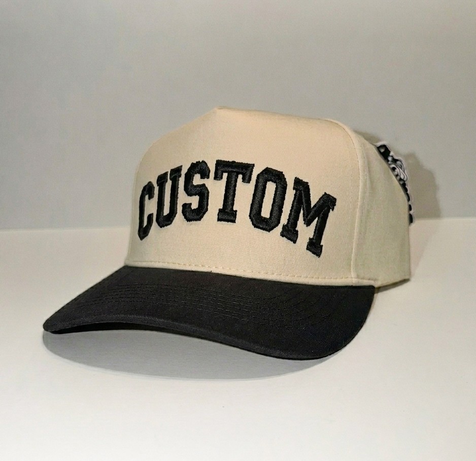 Custom Text College Embroidered Two Tone Bachelor Trip Classic Fit Baseball Cap