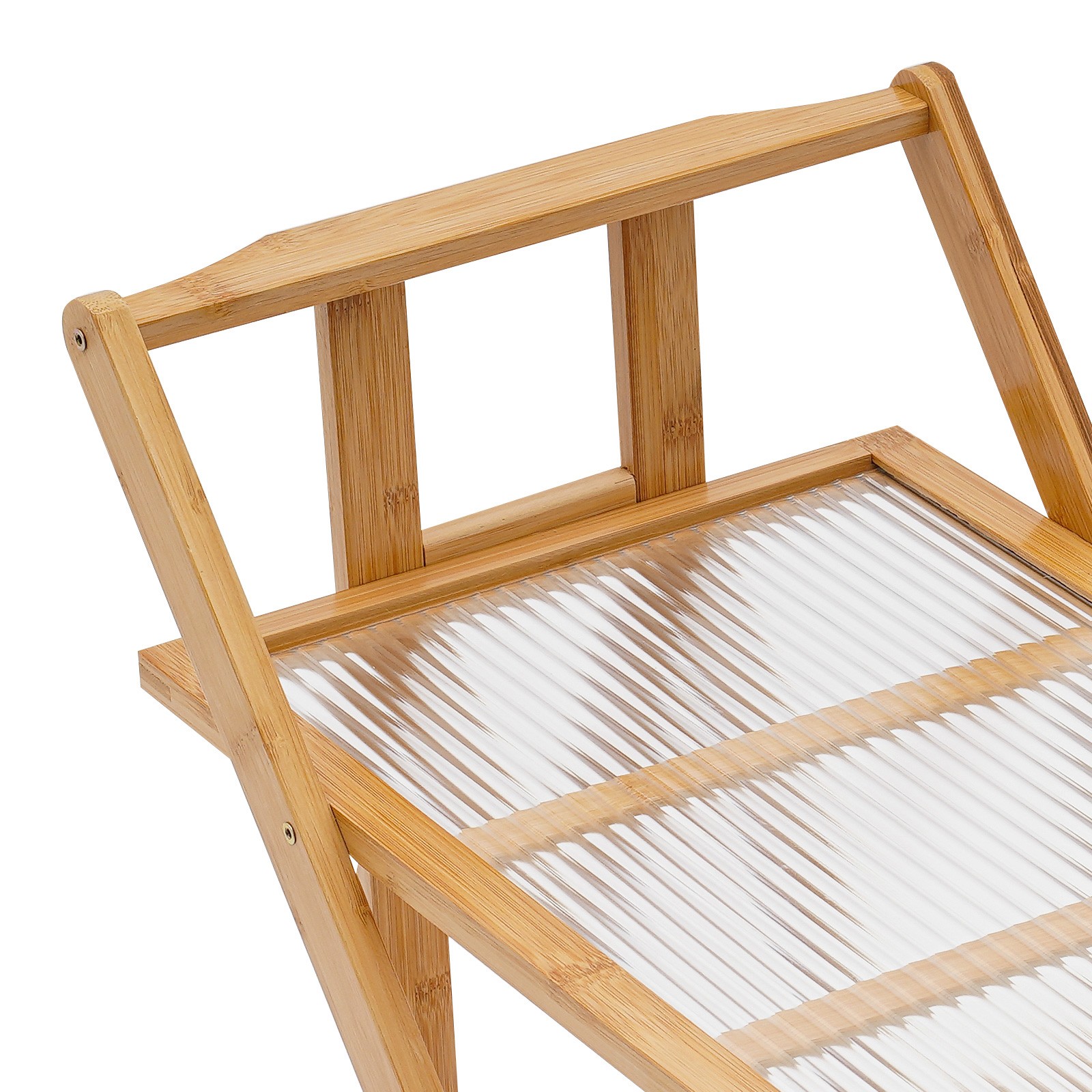 2 Tiers Bamboo Storage Rack, Floor Standing Storage Stand, Foldable Storage Rack