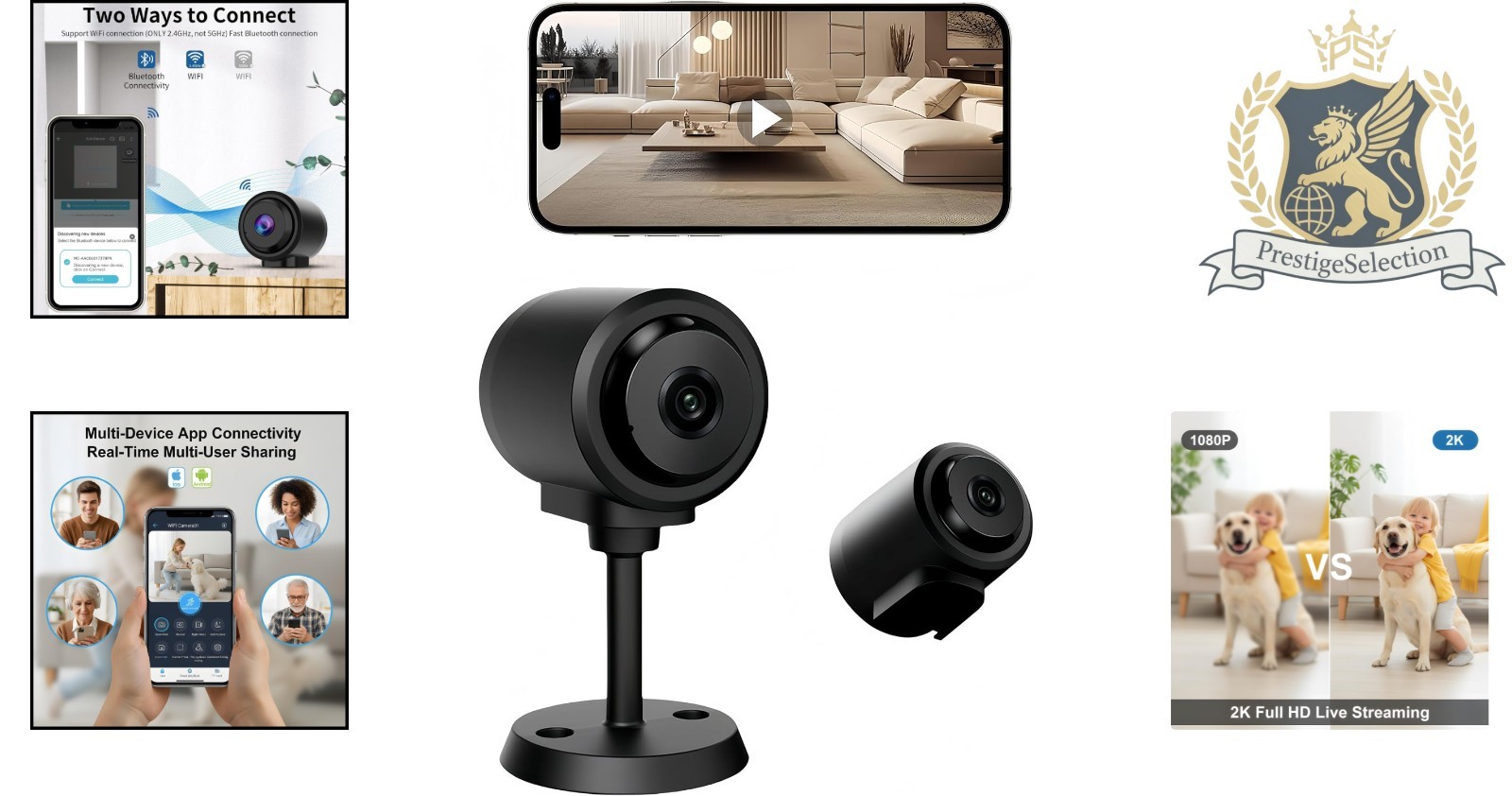 Versatile Wireless Surveillance: 2K Camera with Night Vision & Cloud Recording