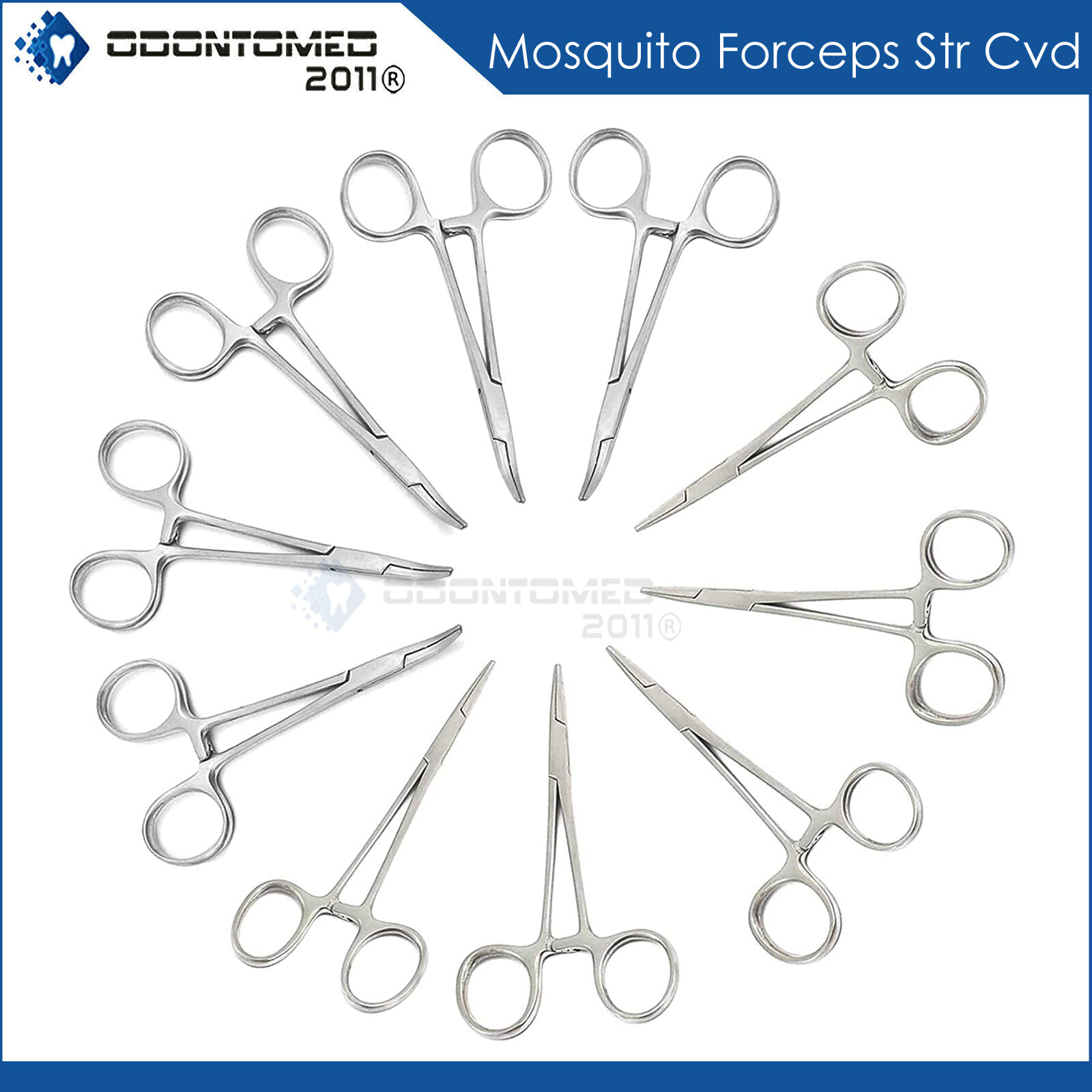 10 Pcs Mosquito Hemostat Locking Forceps 5 Curved & 5 Straight Surgical Dental