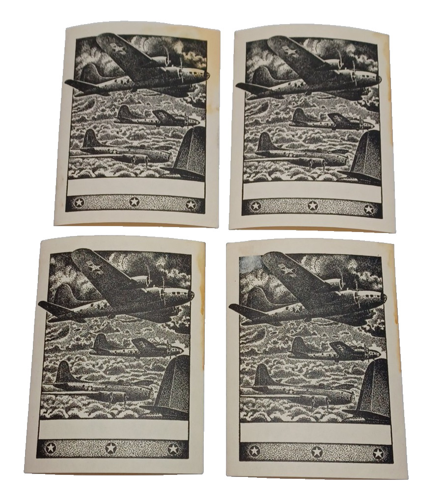 Lot of 4 WWII B-17 Bombers in Flight 4" x 3" Stickers Book Plates  RRP 132