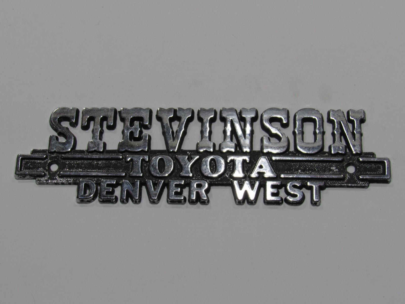 VTG Stevinson Toyota Denver Colorado Metal Dealership Badge Emblem Tag CO Oil