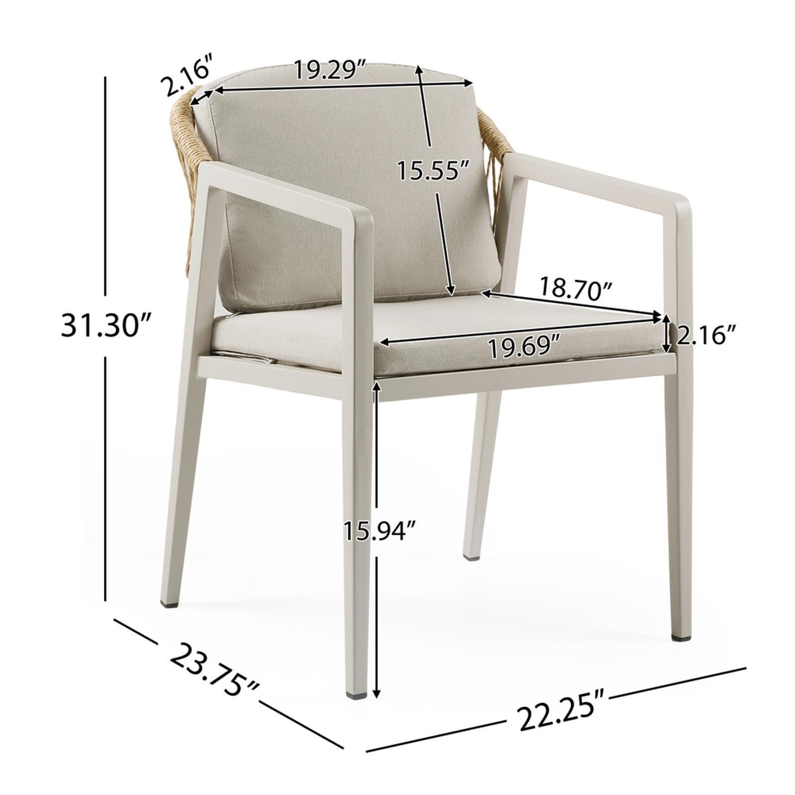 Outdoor Wicker Patio Chair Set of 2, Ergonomic Rattan Armchairs with Waterproof