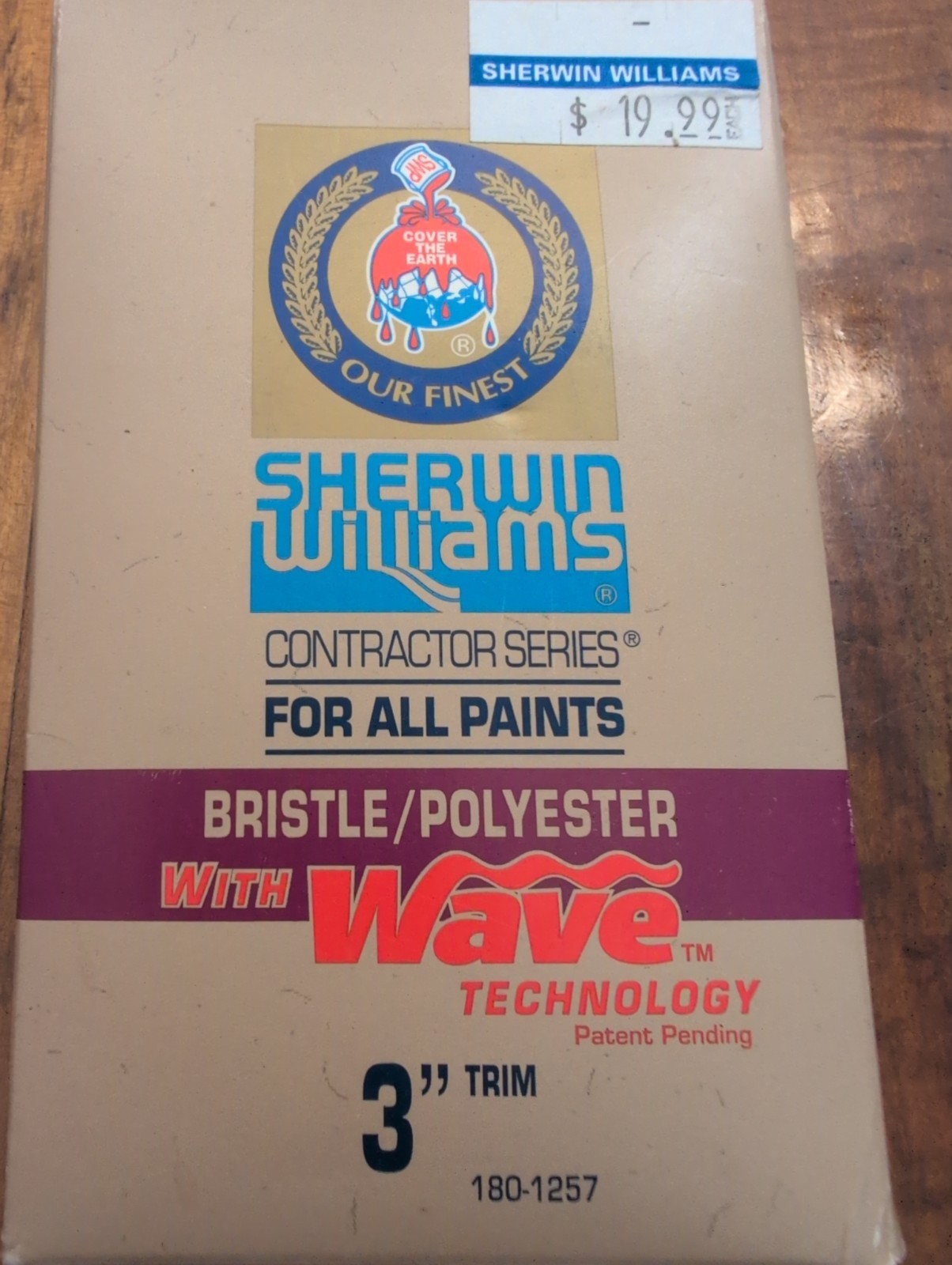 Vtg. Sherwin Williams 3" Paint Brushes New/Old Stock Contracter Wave Trim