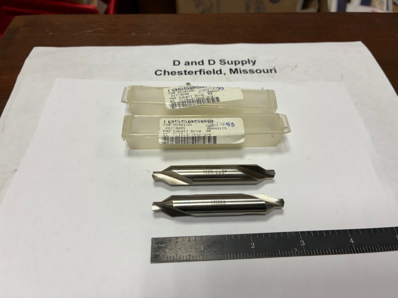 Qty 2, MSC #5, Cobalt Combo Drill & Countersinks, Plain, 2-3/4" OAL, Bright