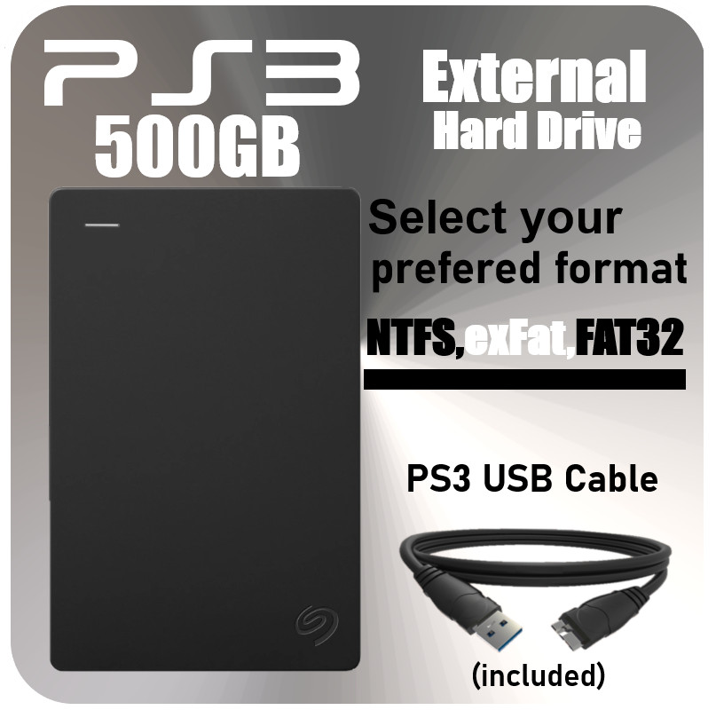 PS3 External Hard Drive 500GB for Custom Firmware & HEN Select format