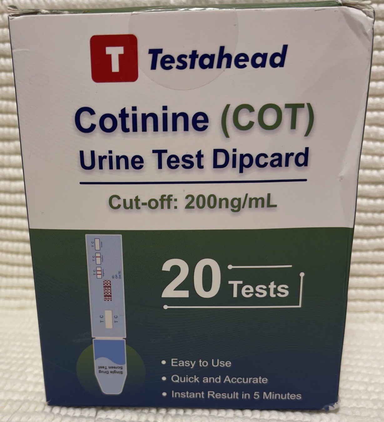 20 Pack-T TESTAHEAD Test Strip For Nicotine in Urine  Rapid Test , Easy To Use