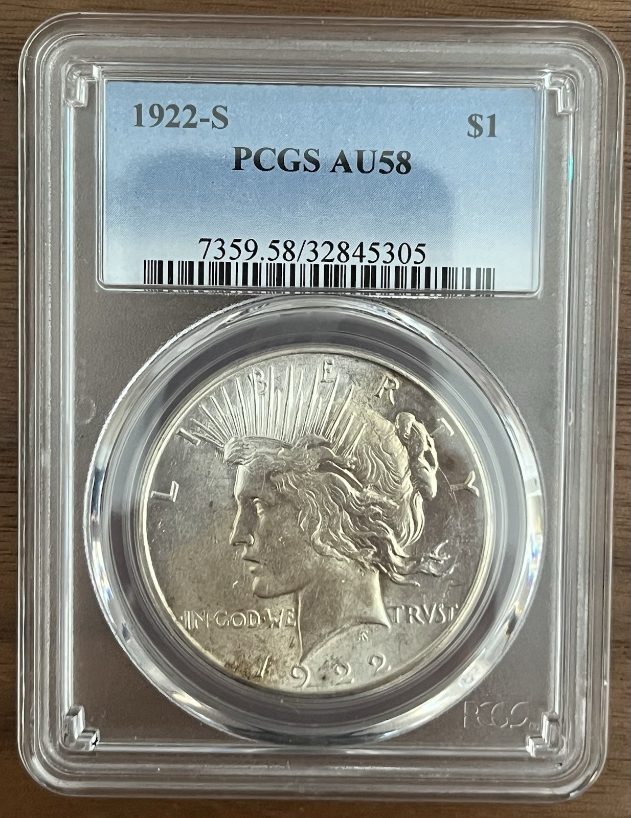 1922-S Peace Dollar $1  - PCGS Cert # 32845305