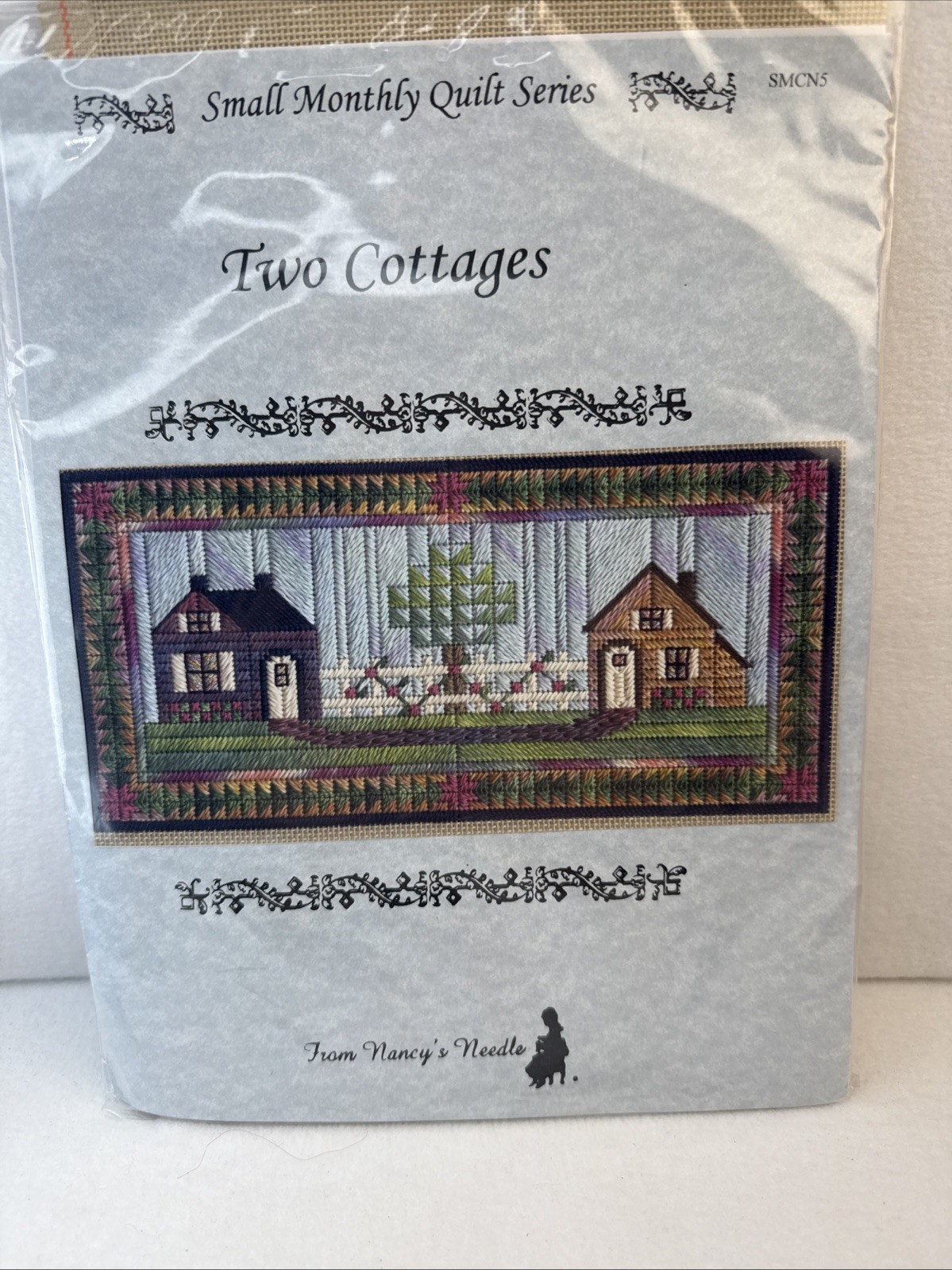 Nancy’s Needle Small Monthly Quilt Series Needlepoint Pattern Two Cottages kit