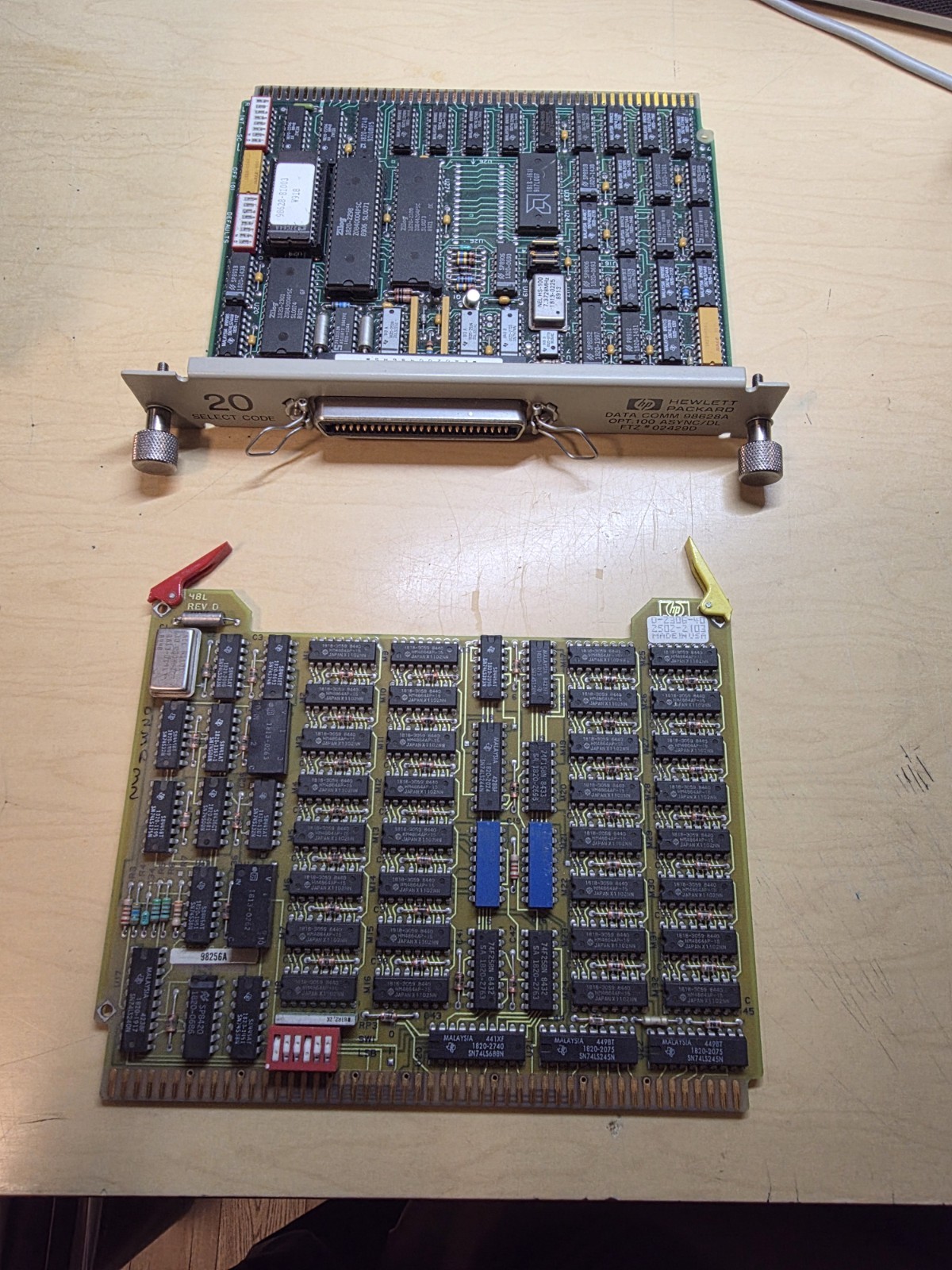 Vintage Hewlett-Packard HP 98628A Module Board + Hp98256A 256k Memory For Parts