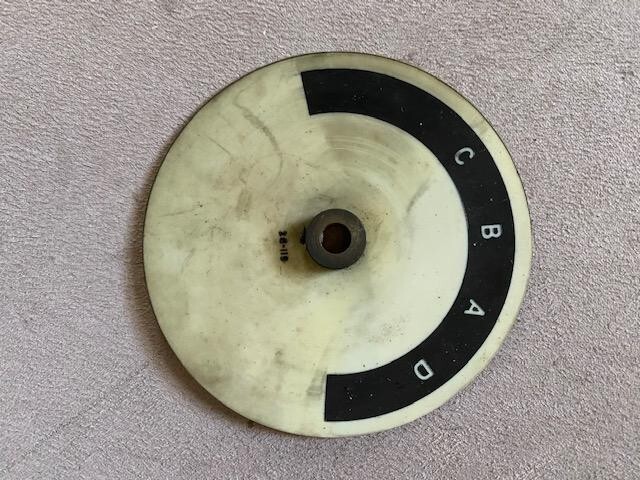 Small band selector dial from 1937 Zenith console.