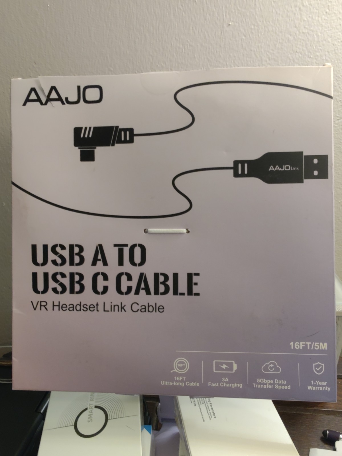 16FT VR Link Cable USB-A to USB-C for Meta Quest 2 / 3 Oculus PC VR 5Gbps