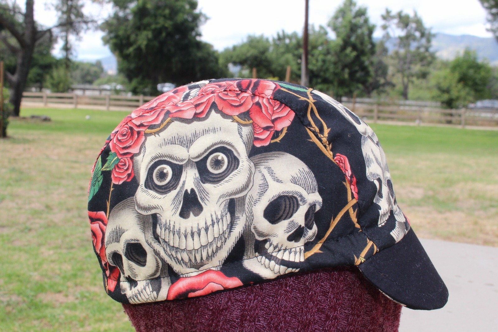 CYCLING CAP  HOW DO I LOOK  100% COTTON FABRIC  HANDMADE IN USA L M S