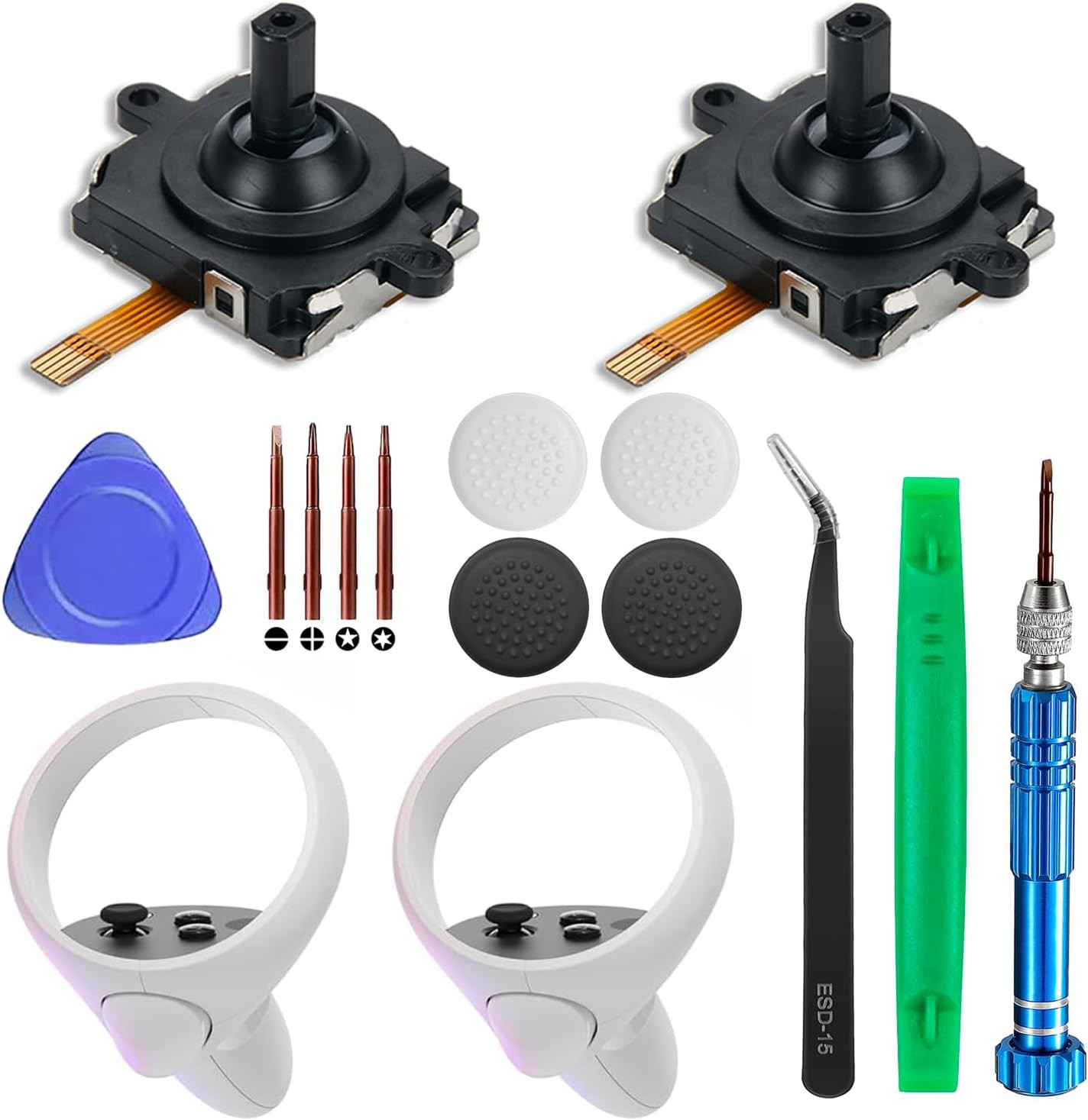2 Pack Joystick Replacement for Oculus Quest 2/3 Controller/Meta Quest 2/3