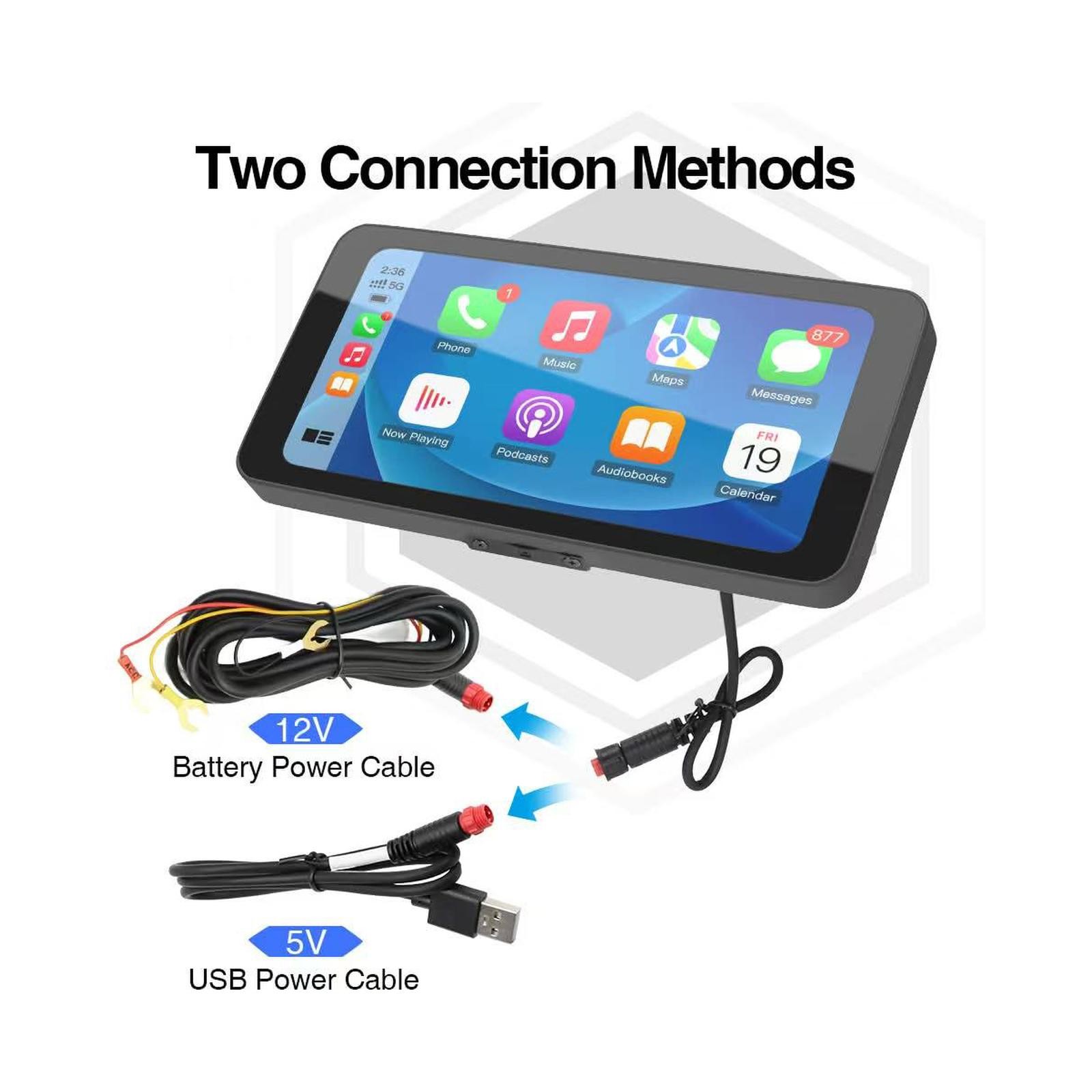 Motorcycle GPS Navigation Wireless Portable Carplay/Android Waterproof