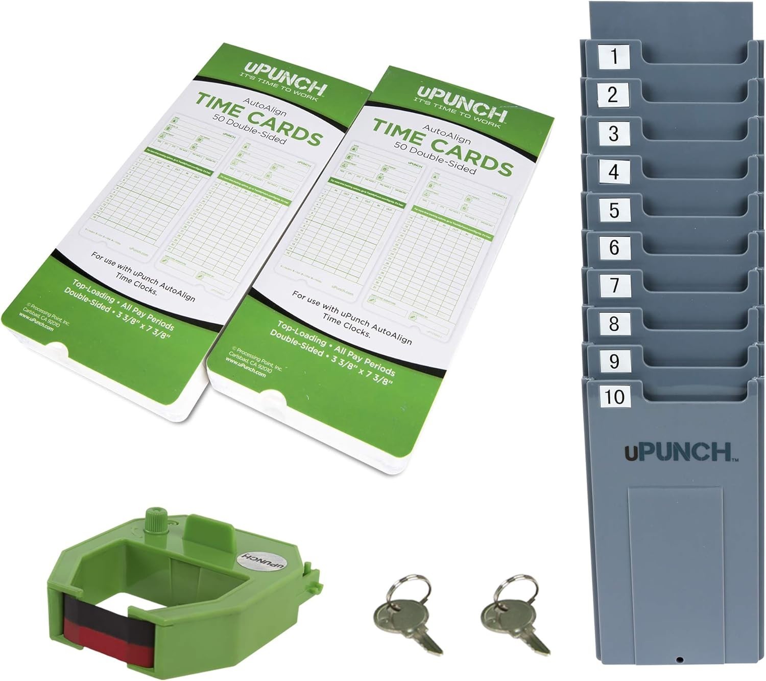 Versatile Timekeeping Clock with Rack and Clear Printing for Payroll Processing