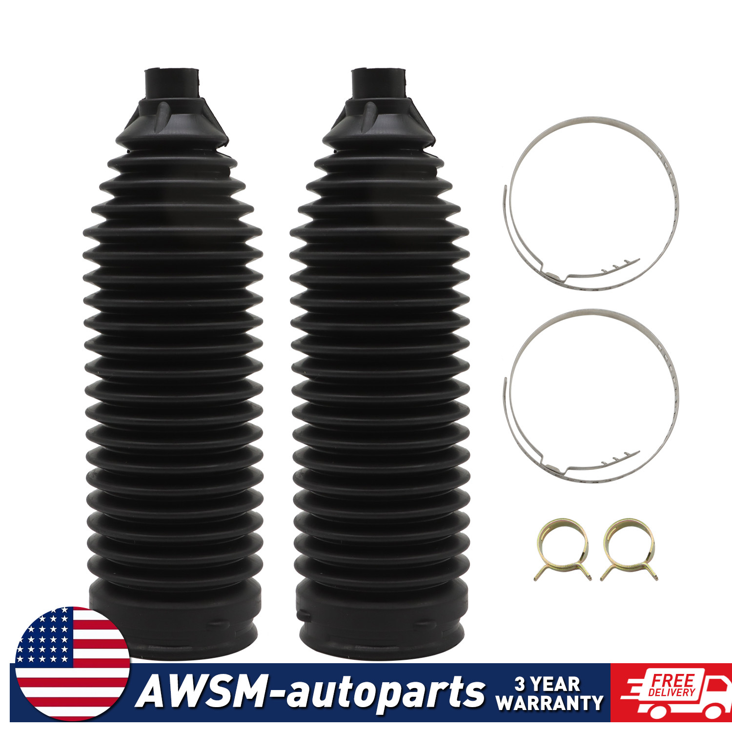 2x Rack & Pinion Inner Tie Rod Steering Bellow Boot For Chevy GMC Cadillac