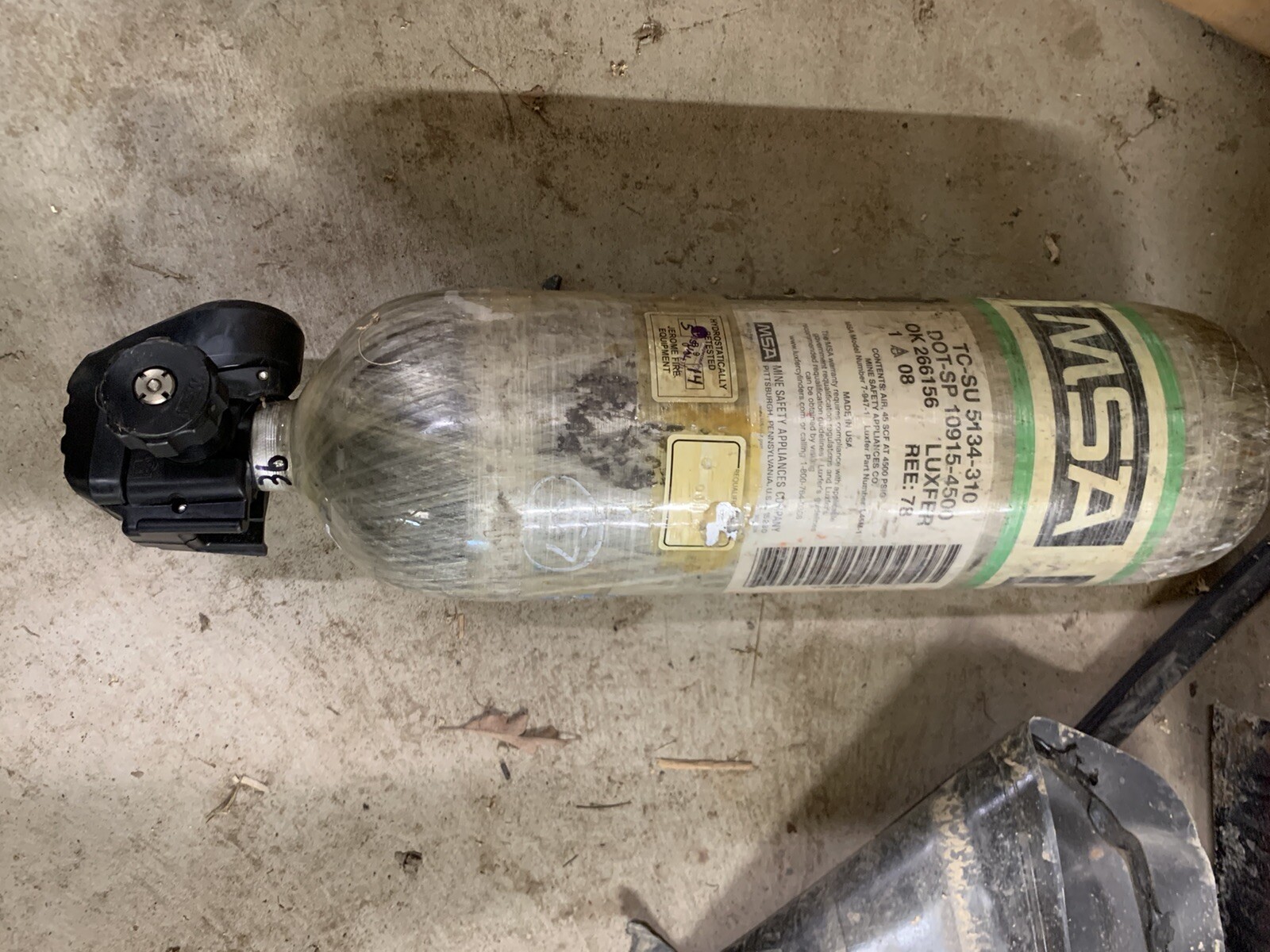 4500psi Carbon SCBA Air Pack Bottle Cylinder Tank 2008 MFG MSA SCOTT Firefighter