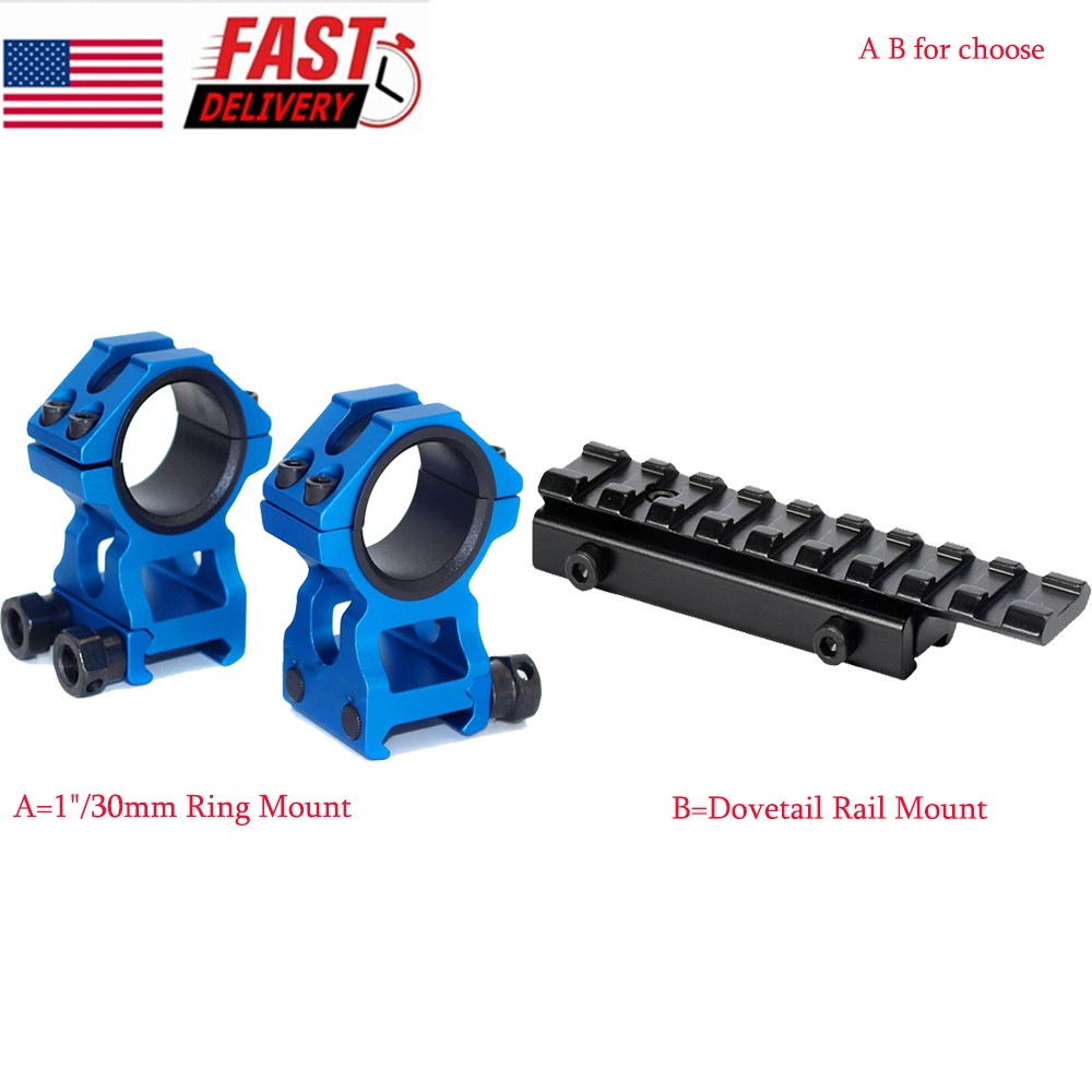 25.4&30mm Ring Scope High Profile Mount Adapter/Dovetail Rail Extend Mount USA