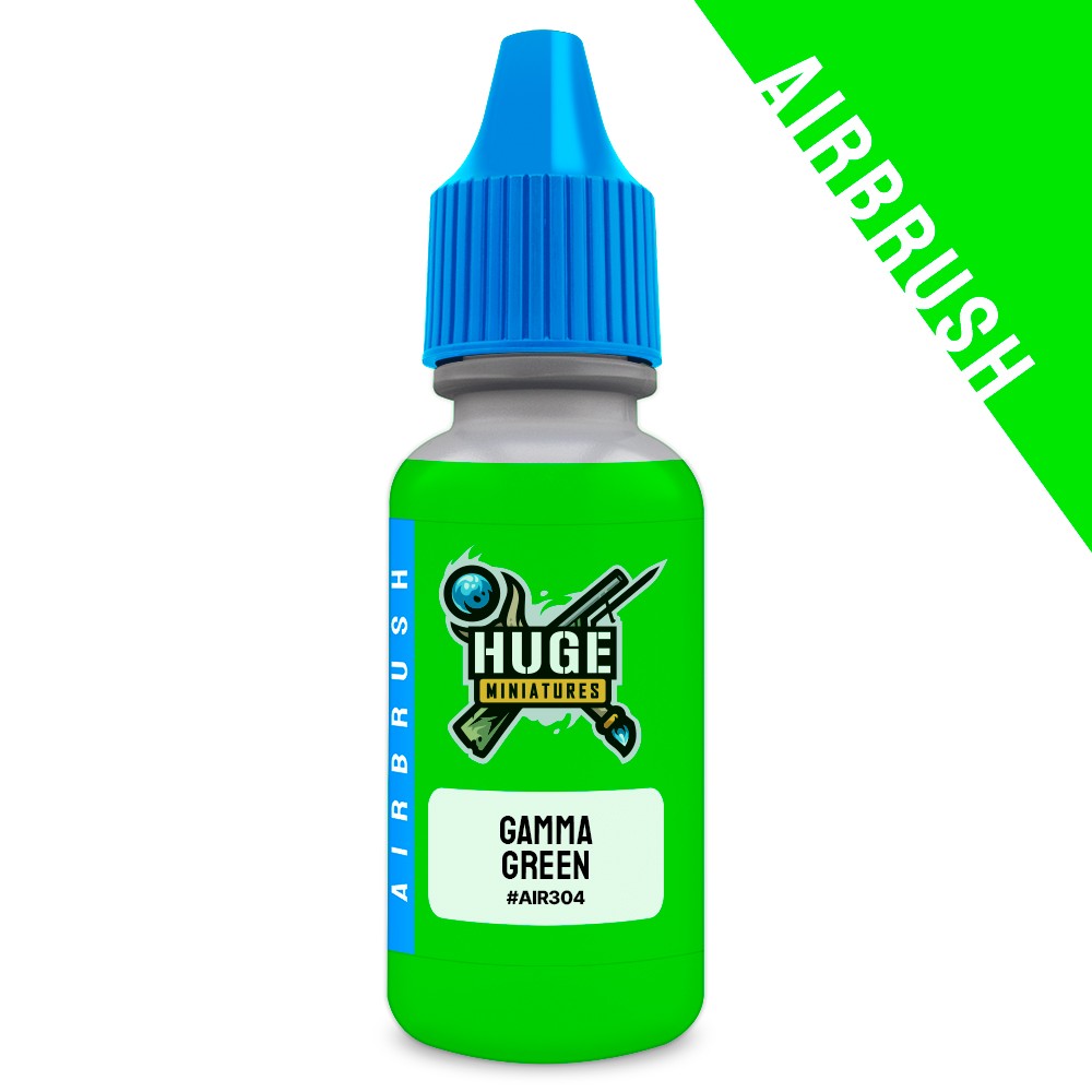 Huge Miniatures Airbrush Paint, Gamma Green Acrylic Fluorescent – 17ml Bottle