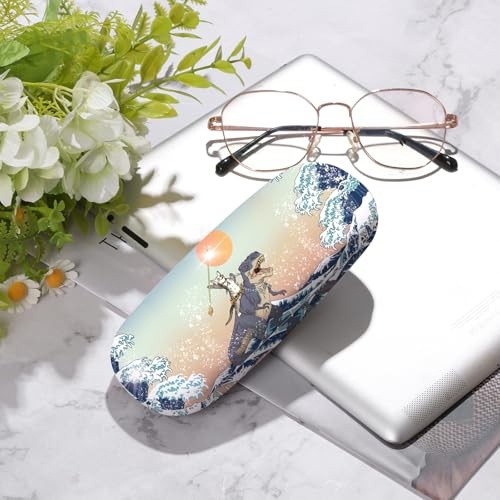 Glasses Case Hard Shell,Portable Protective Eyeglasses Case, Dinosaur Cat
