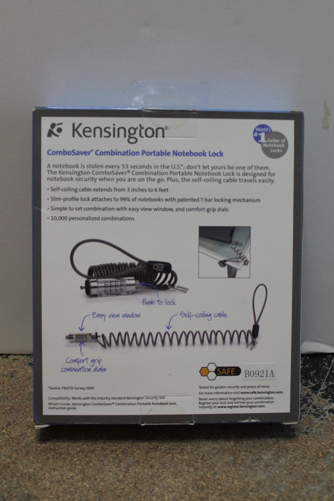 Kensington ComboSaver Combination Portable Notebook Lock NEW