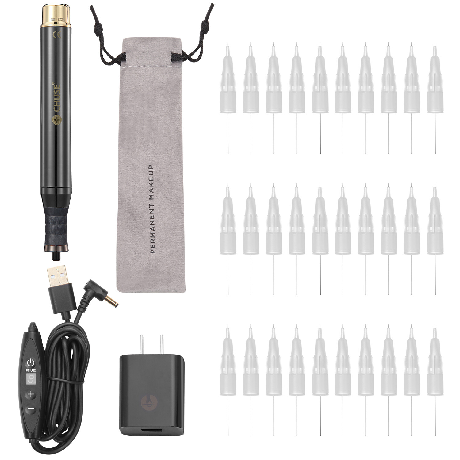 CHUSE P1 Permanent Makeup Machine Rotary Tattoo Pen Kit For Eyebrow EyeLiner Lip
