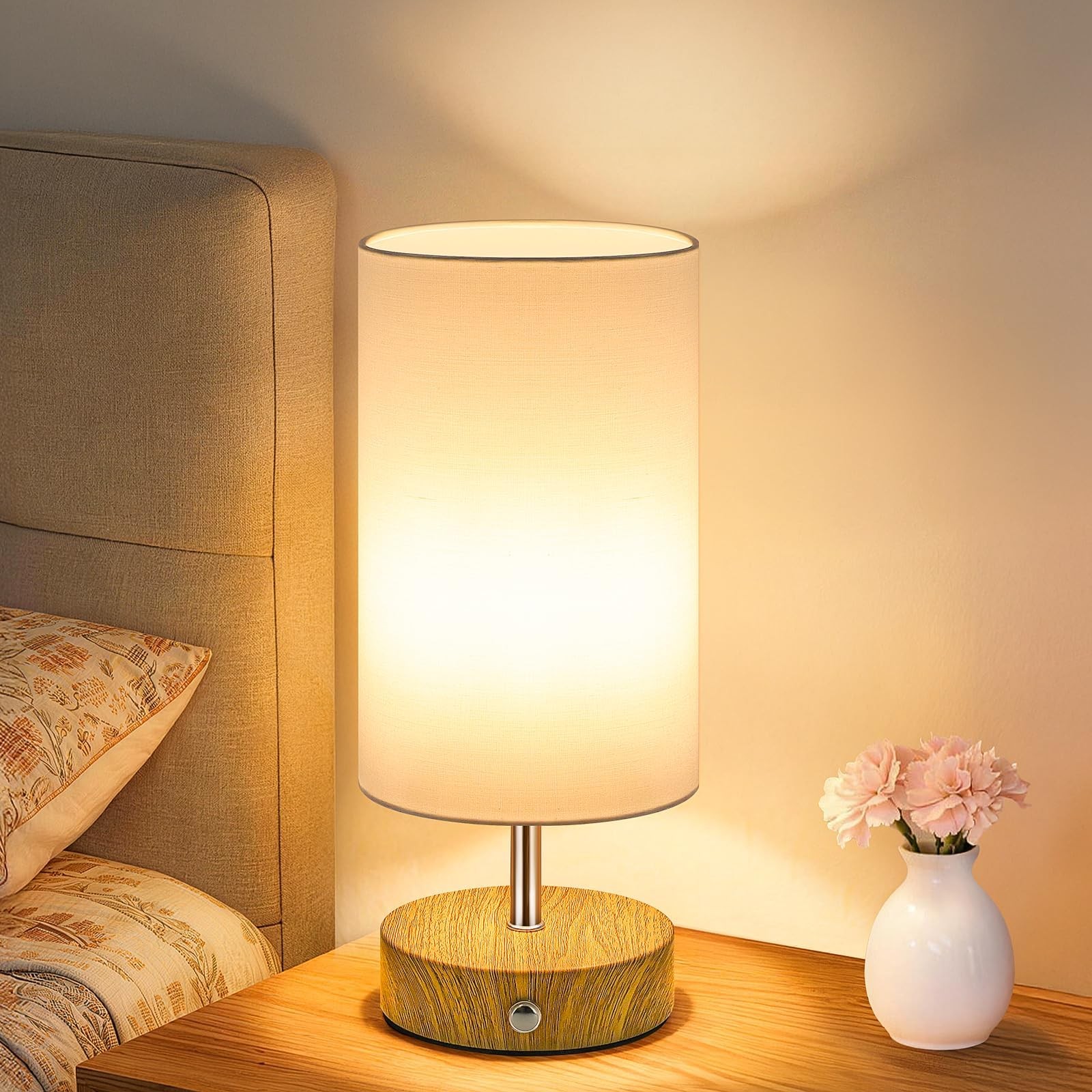 Cordless Table Lamp, Rechargeable 6000mAh Battery Operated Bedside Lamp, Port...