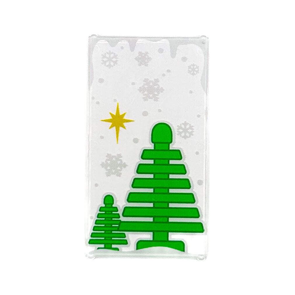 Classic Pine Tree Winter Village 4x6 Glass Window made with LEGO part - B3 Custo