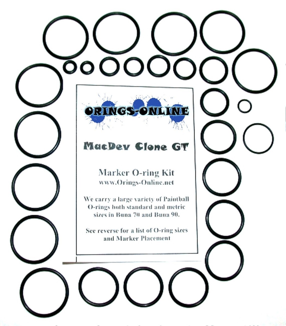 Macdev Clone GT Paintball Marker O-ring Oring Kit x 2 rebuilds / kits