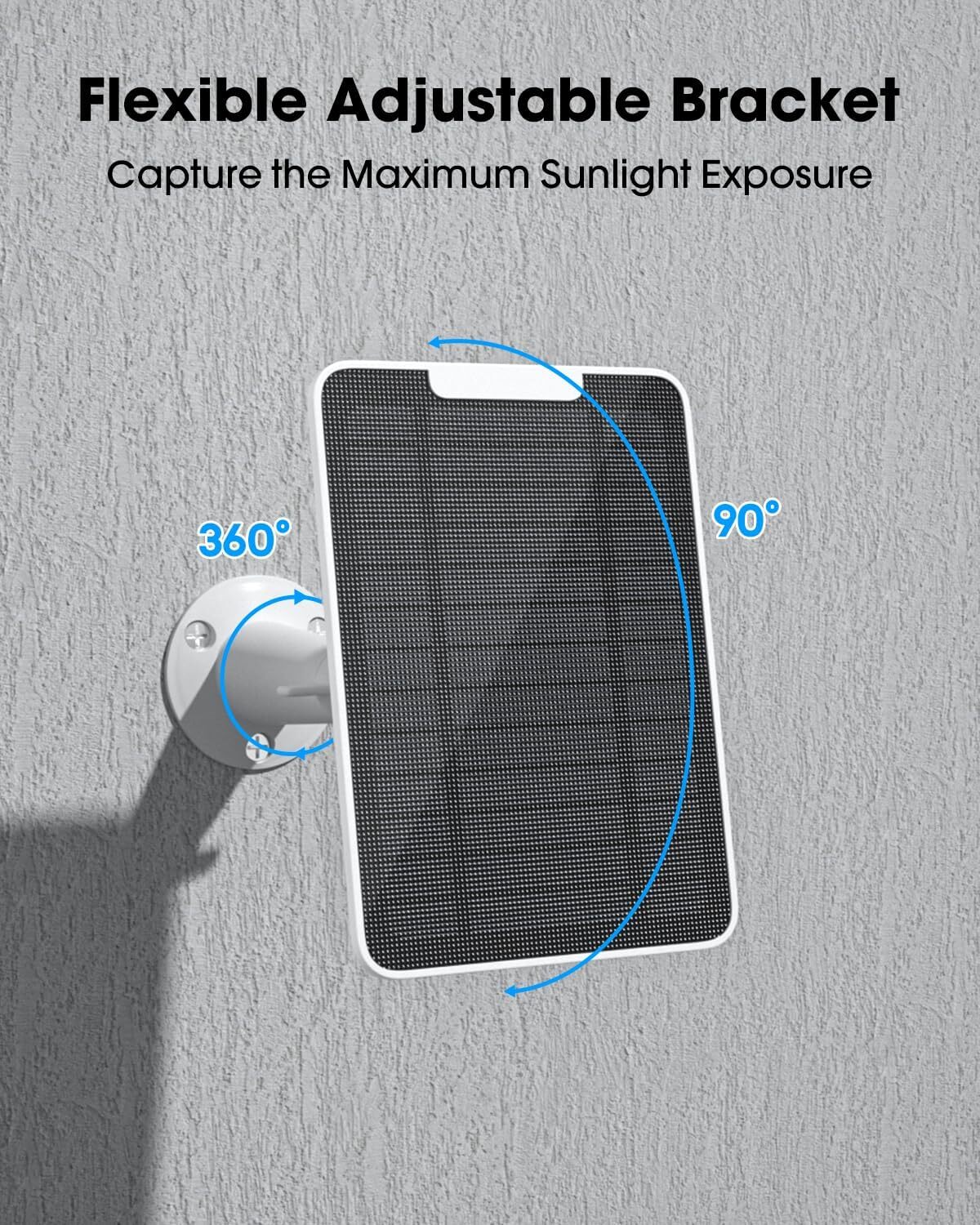 4Pcs Solar Panel Charger Compatible with Google Nest Camera Outdoor +13ft Cable