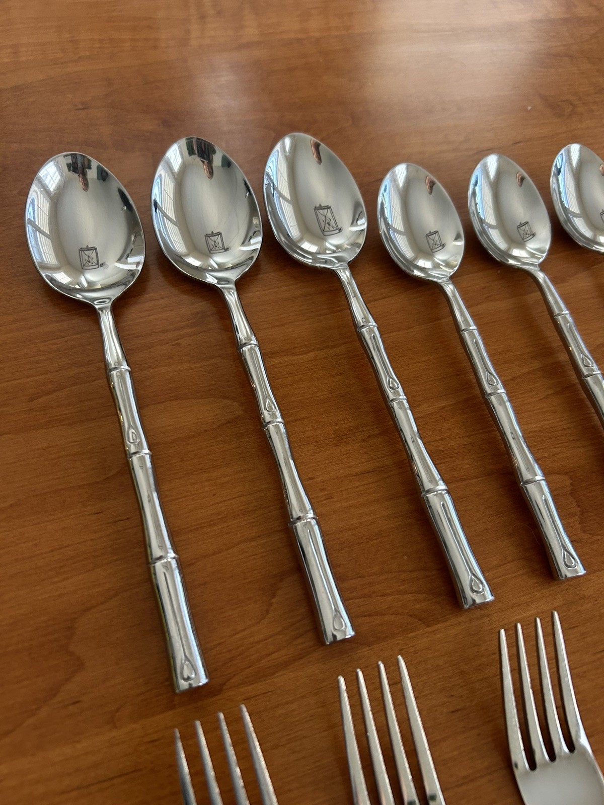 Hampton Silversmiths Bamboo Stainless Flatware Replacements Lot 11 Pieces