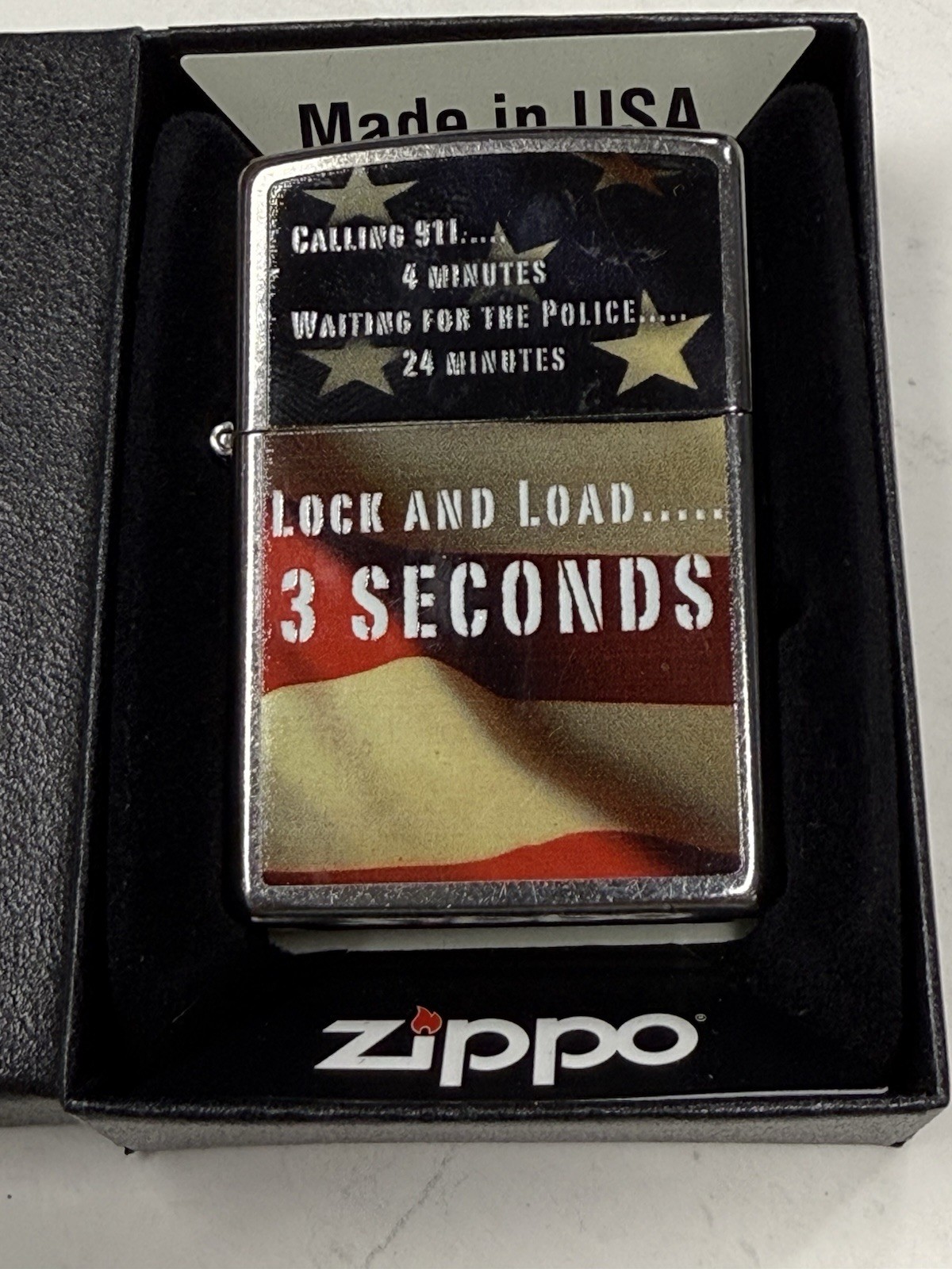 ZIPPO 2013 2ND AMENDMENT LOCK & LOAD 3 SECONDS LIGHTER SEALED IN BOX 549