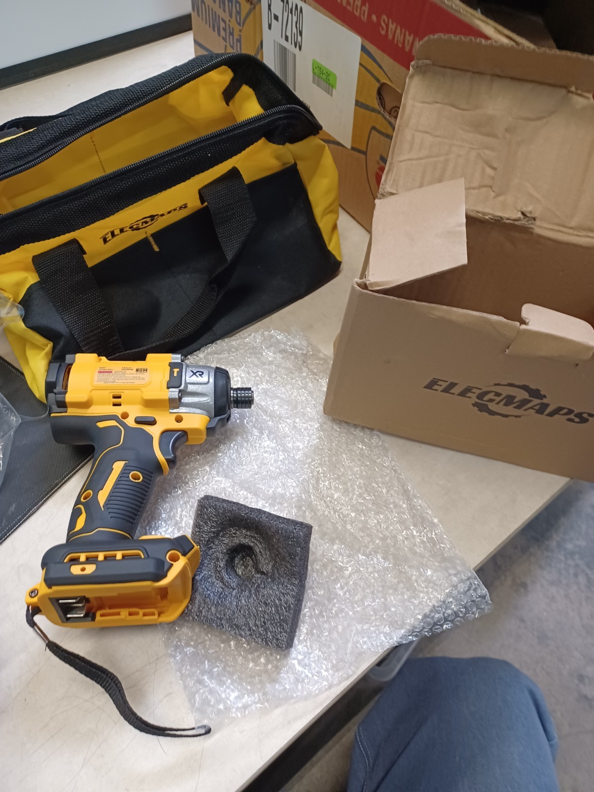 ElecMaps 20 Volt Max Drill Driver 1/4" Brushless Tool ONLY With Bag