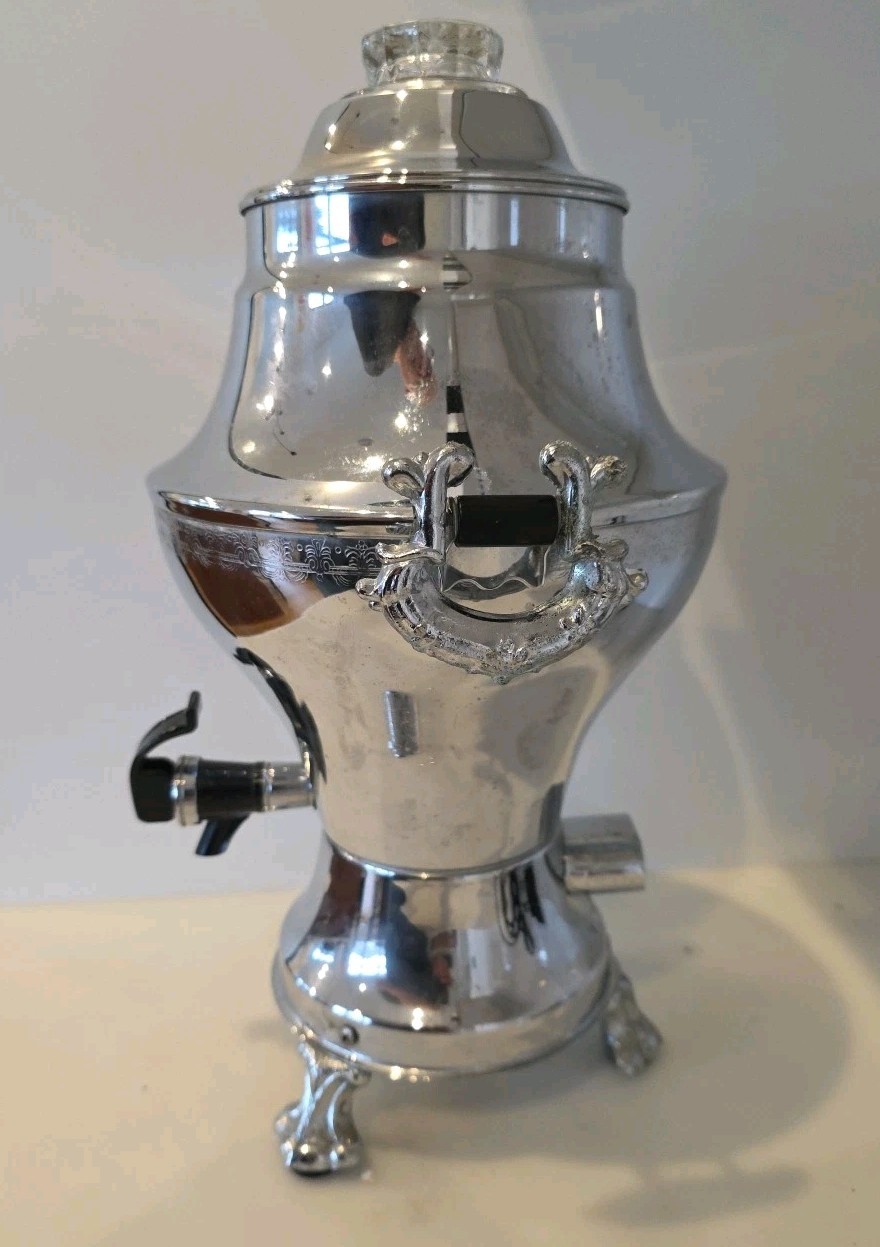 VTG United Automatic Percolator Coffee Maker 840 w/ Cord Silver TESTED