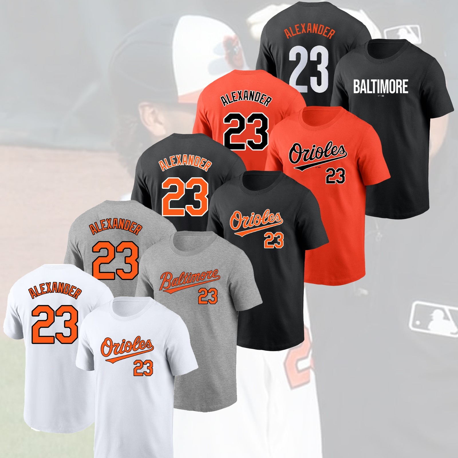 NEW - Blaze Alexander #23 Baltimore Orioles 2026 Player Name & Number Apparel