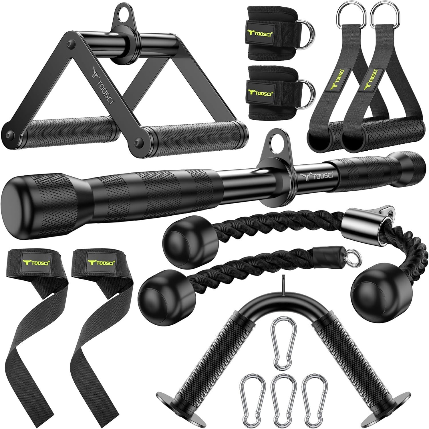 Cable Attachments for Gym, LAT Pulldown & Cable Machine Attachment Set: V-Shaped