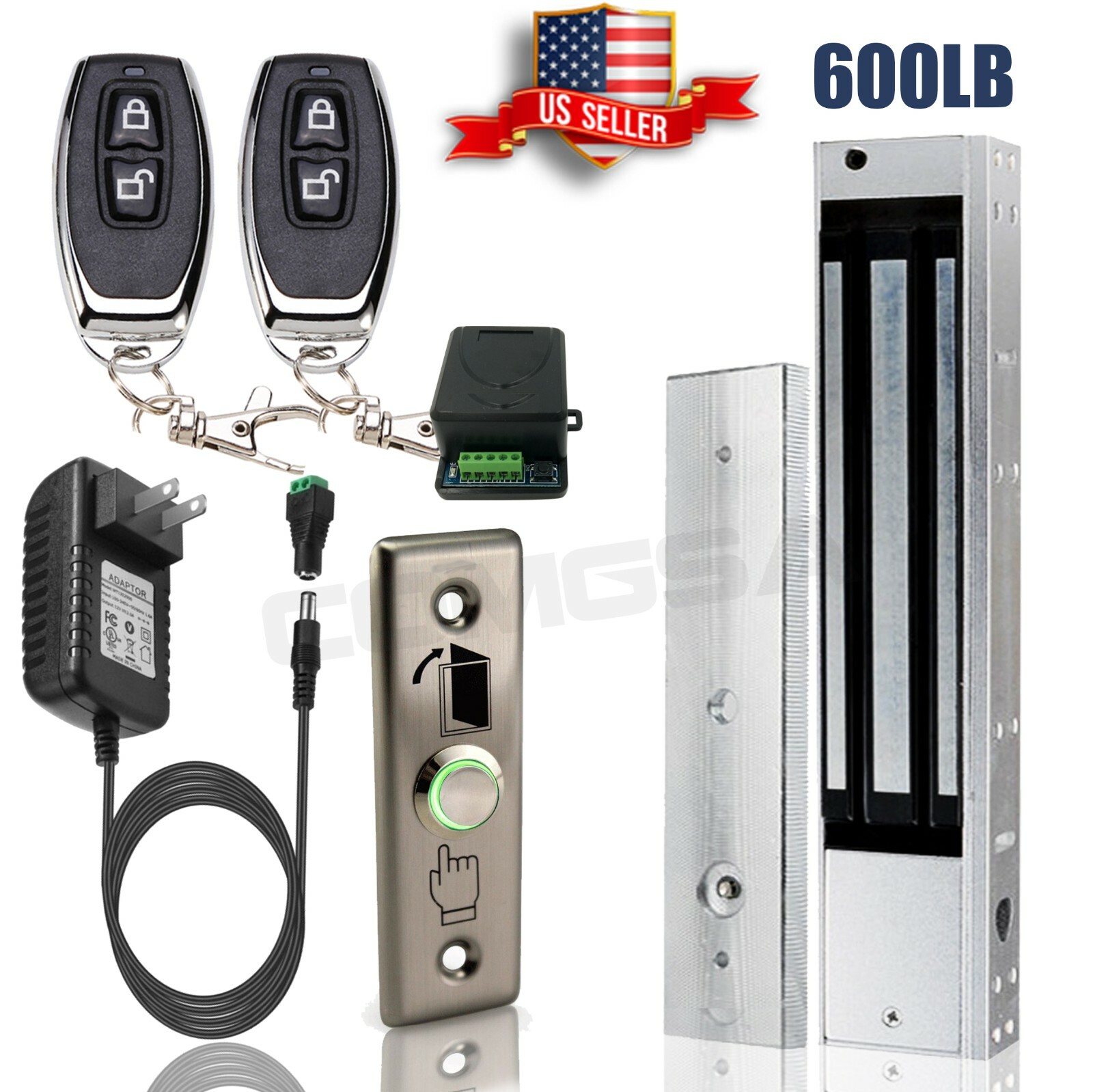 Door Entry System, Access Control, magnetic 600 Lb and Wireless Remote Controls