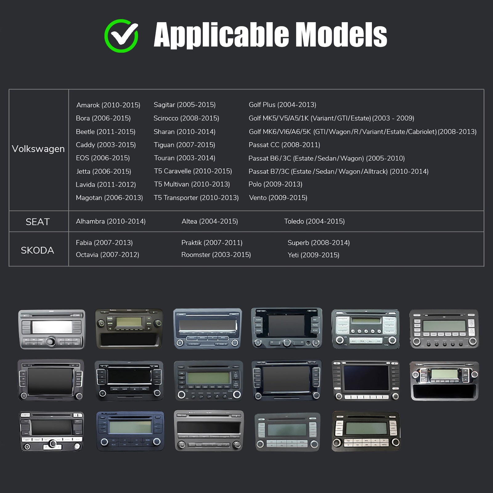 For VW Golf MK5 RCD330 B6 7" CarPlay Android Car Stereo Radio With Backup Camera