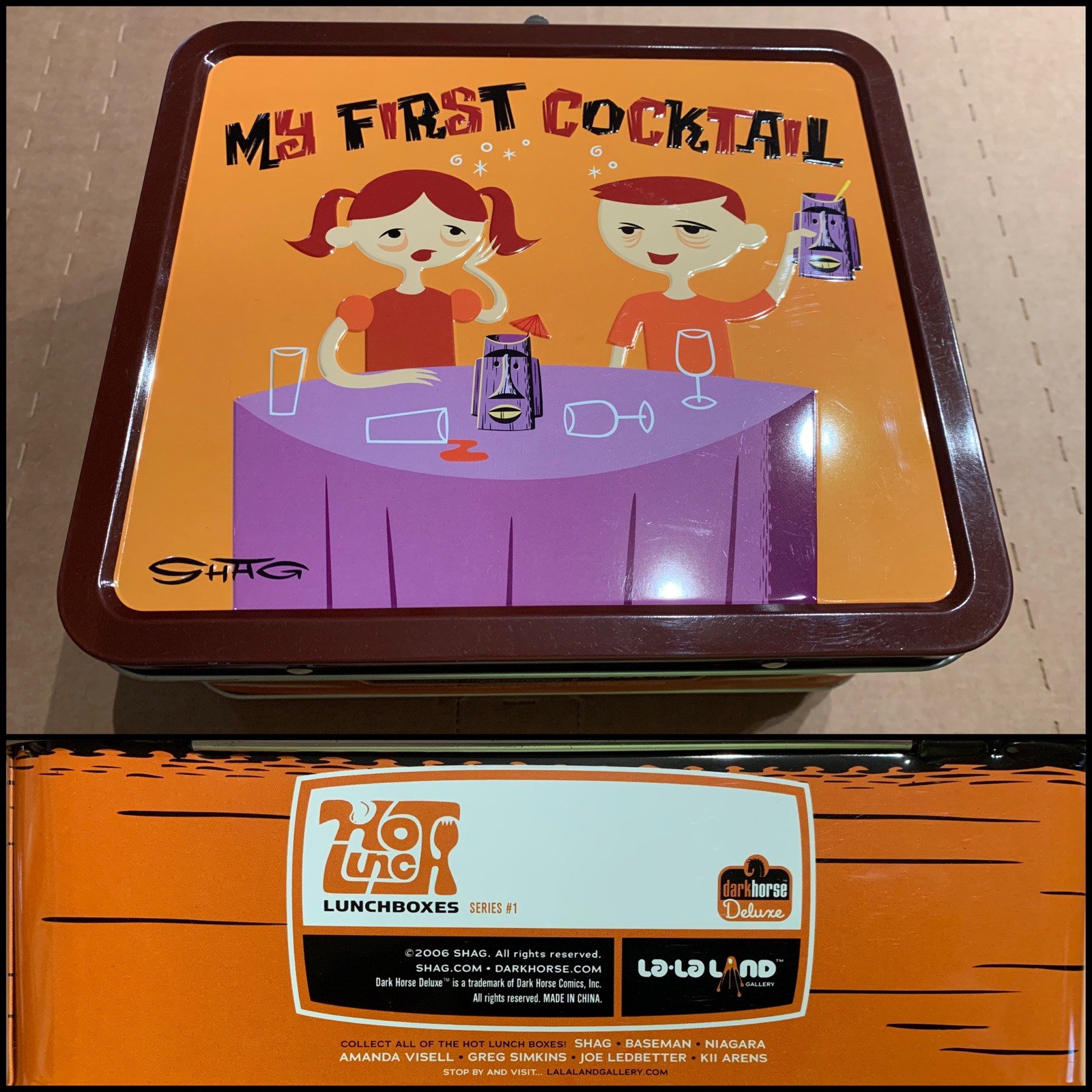 SHAG My First Cocktail Metal Lunchbox DarkHorse Deluxe LaLa Land NEW Unused