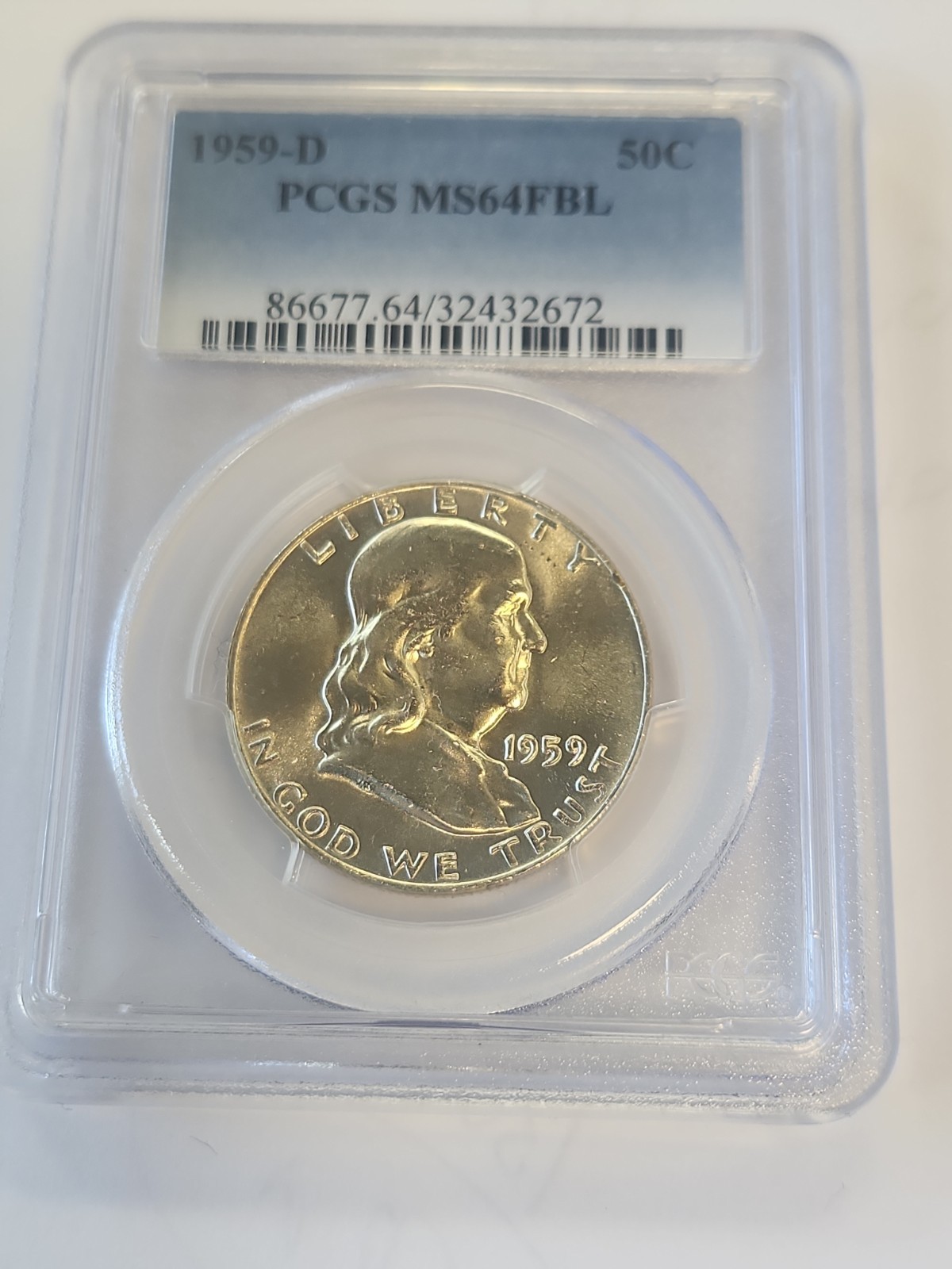 1959 D PCGS MS 64 FBL FRANKLIN HALF DOLLAR