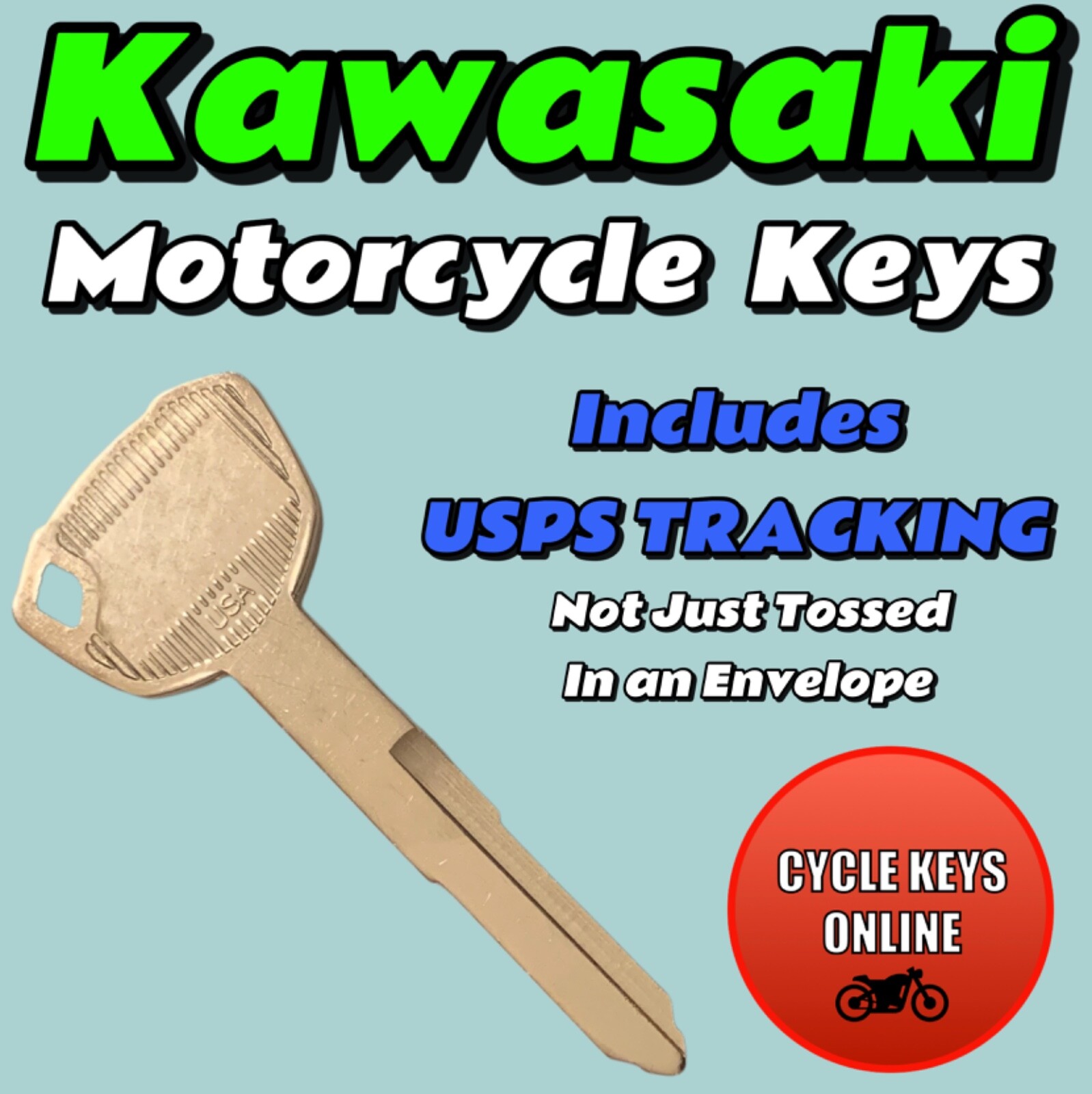 Kawasaki Motorcycle keys Cut to Code spare replacement key codes G8501-G8750