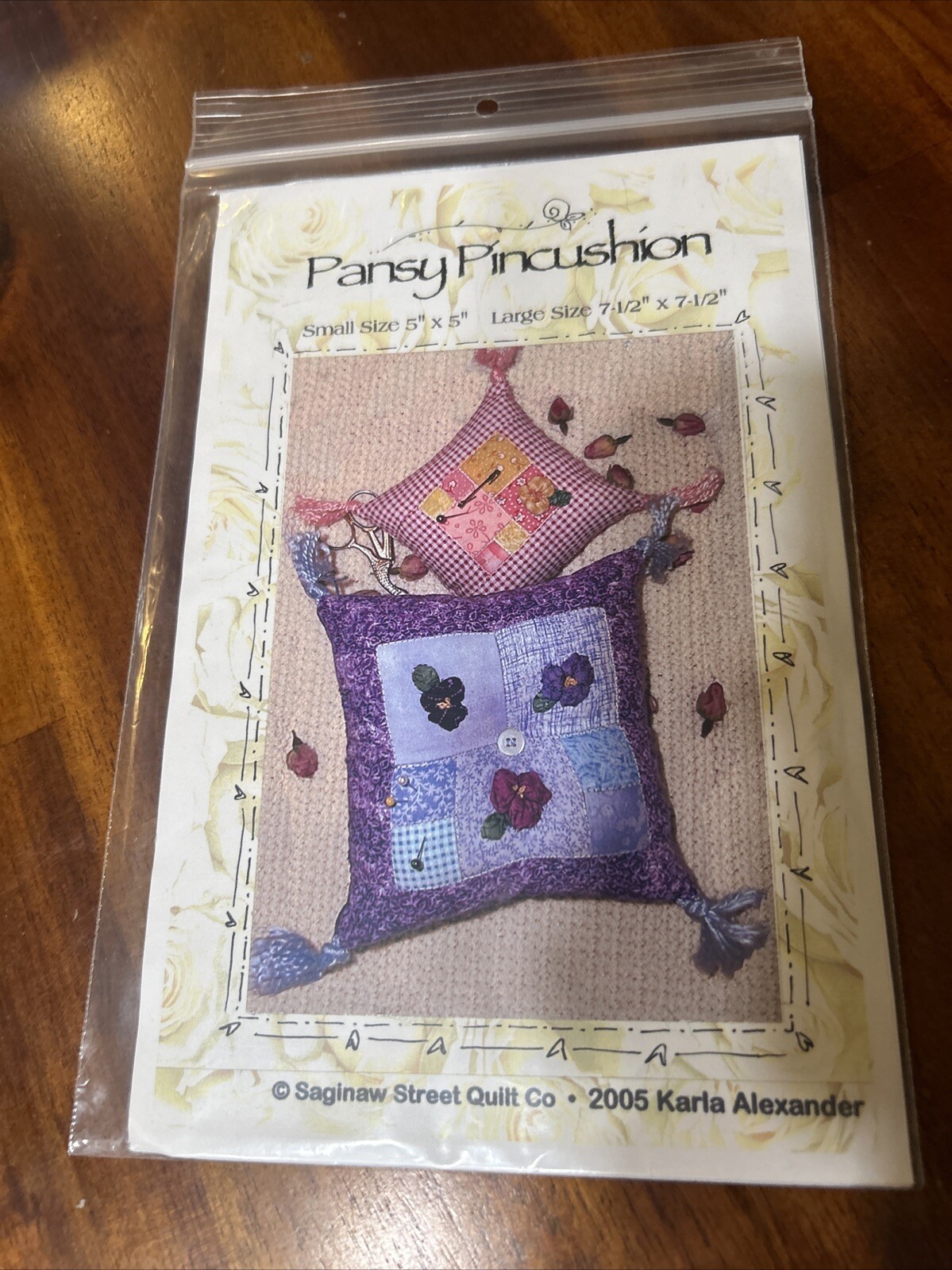 Pansy Pincushion Sewing Pattern Saginaw St. Quilt Co. New