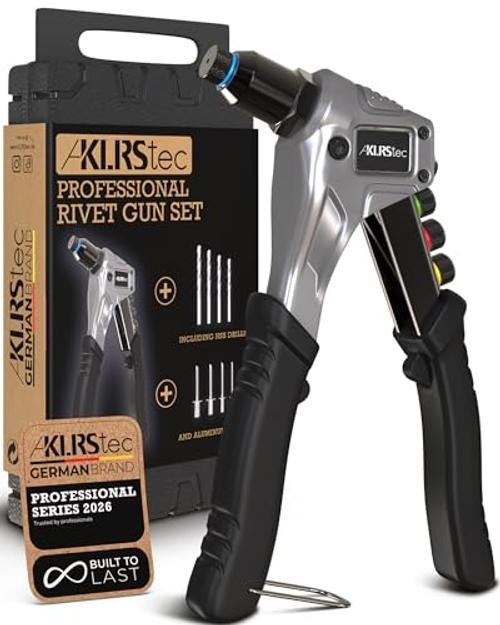 tec Professional Pop Rivet Gun Kit with 120 Rivets and 4 HSS Drills | Heavy