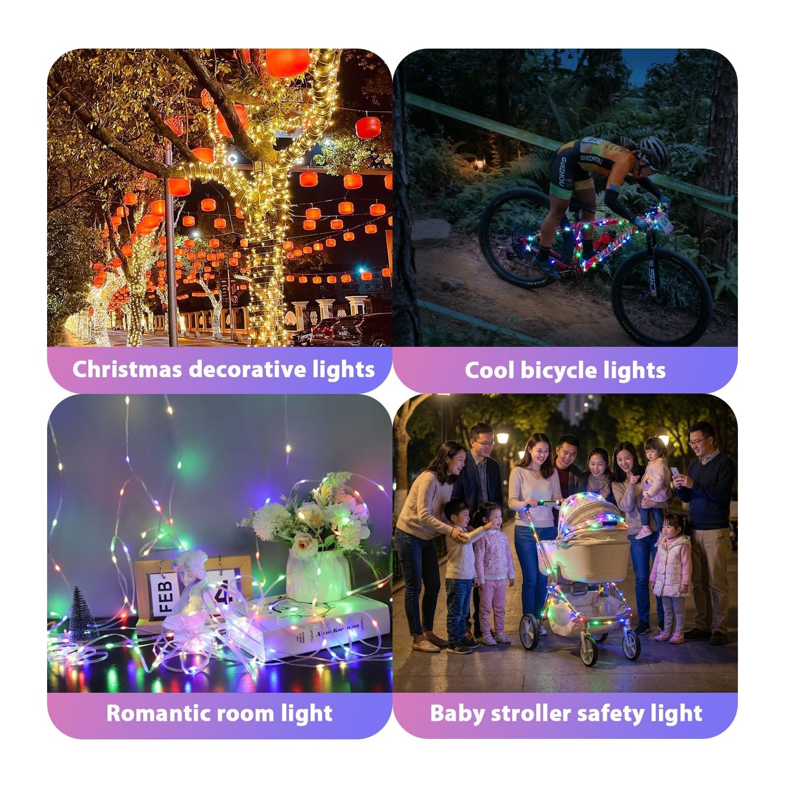 NANBEITONG LED Stroller Lights Multicolored