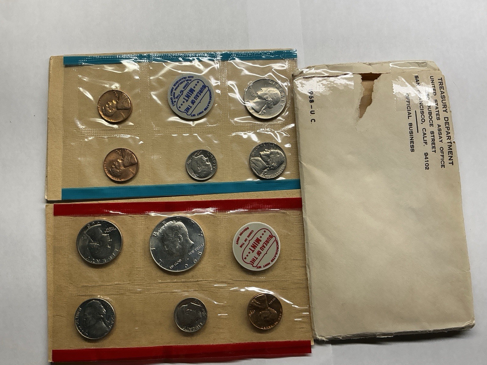 1968 PDS US Mint Uncirculated 10 Coin Set in OGP and Silver Kennedy 072926 04tk