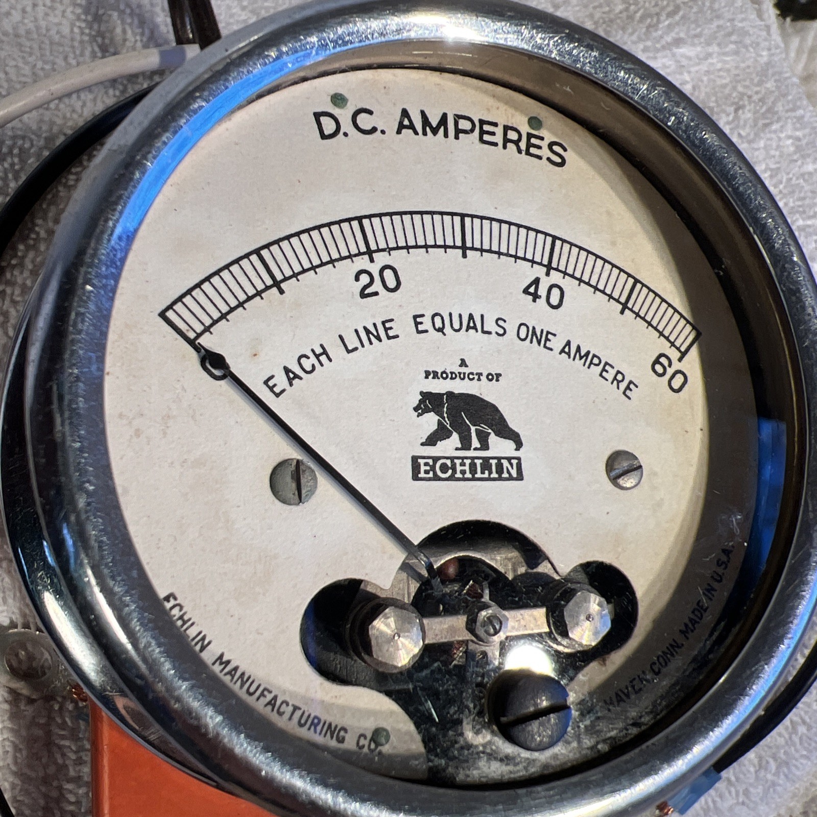 Antique Echlin D.C. Voltage D.C.Amperes Testing Equipment WORKS