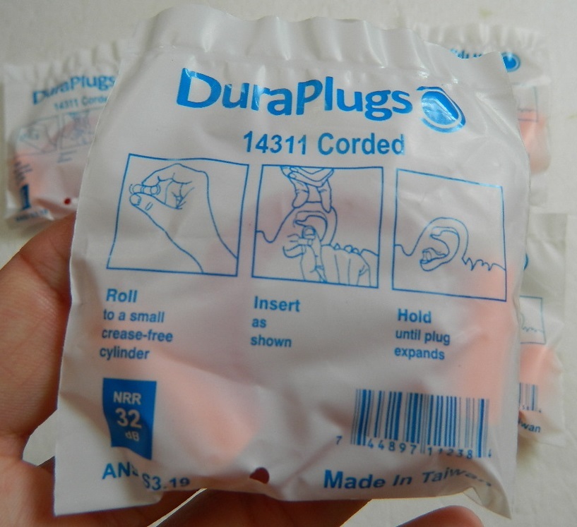 DURAPLUGS SOFT FOAM CONTOURED SHOOTING CORDED PLUGS EARPLUGS 6 PAIRS LOT, 32 dB!