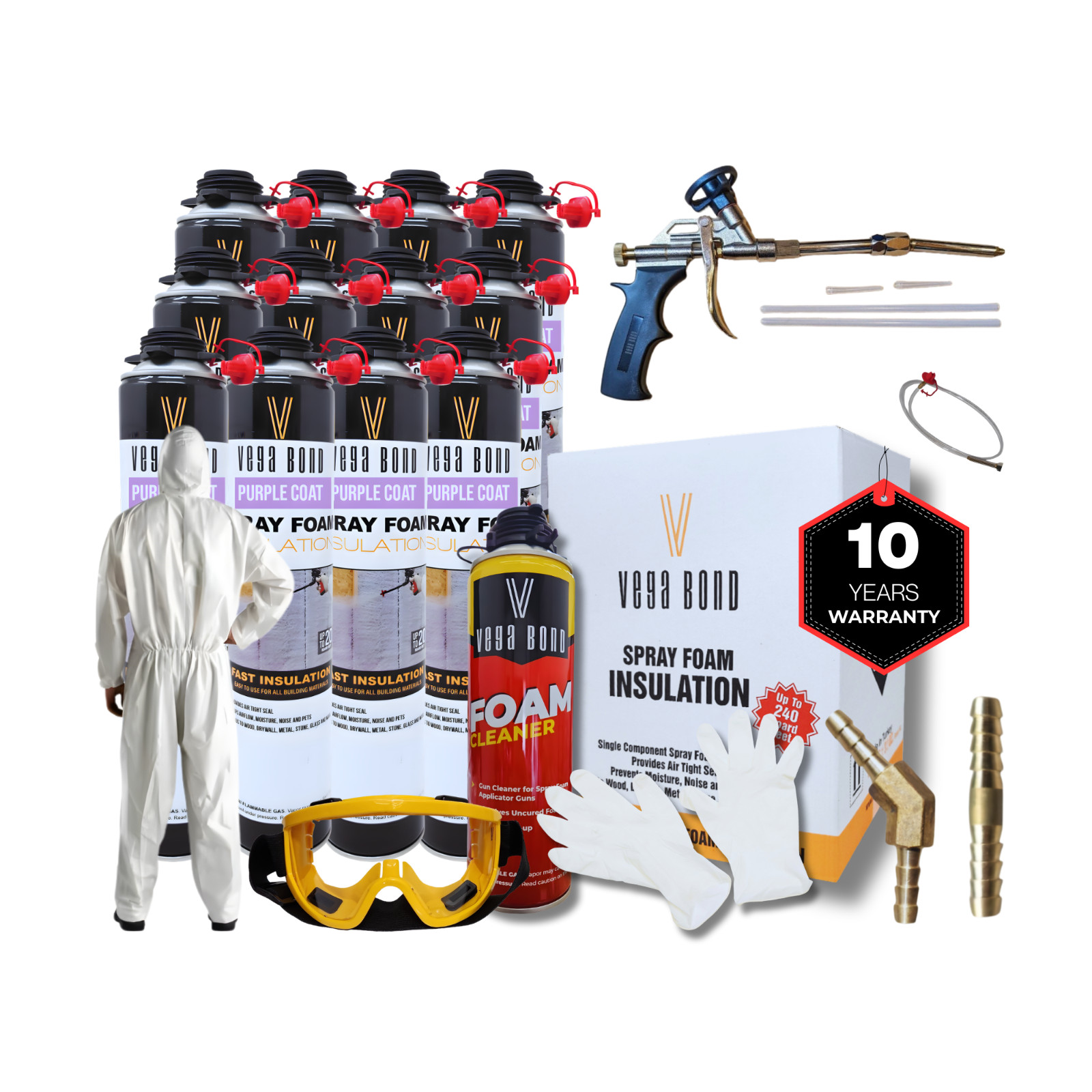 Vega Bond Purplecoat Closed Cell Insulation Spray Foam -Covers 240 BF-12pack Set